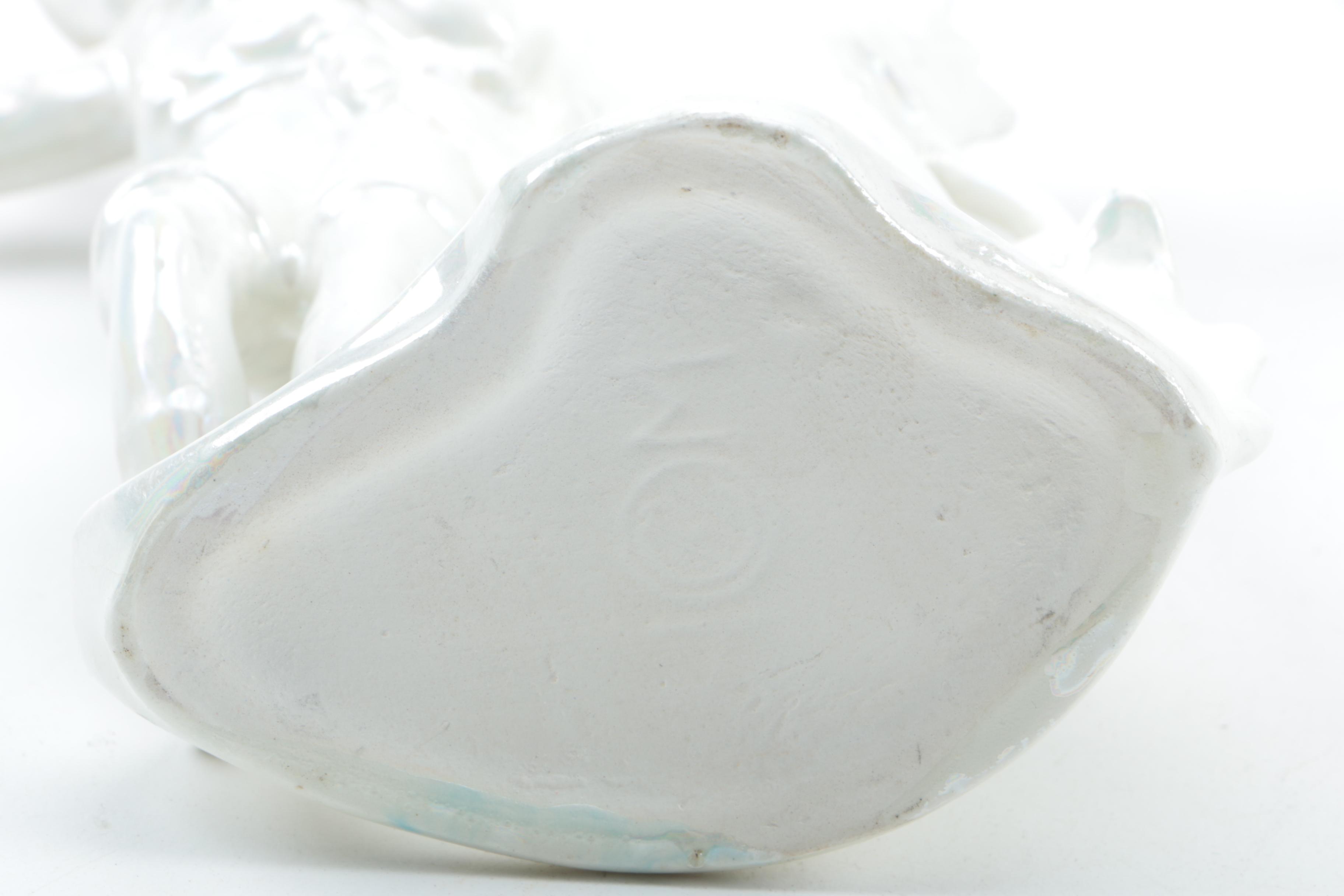 Pearlescent Porcelain Figural Spill Vases