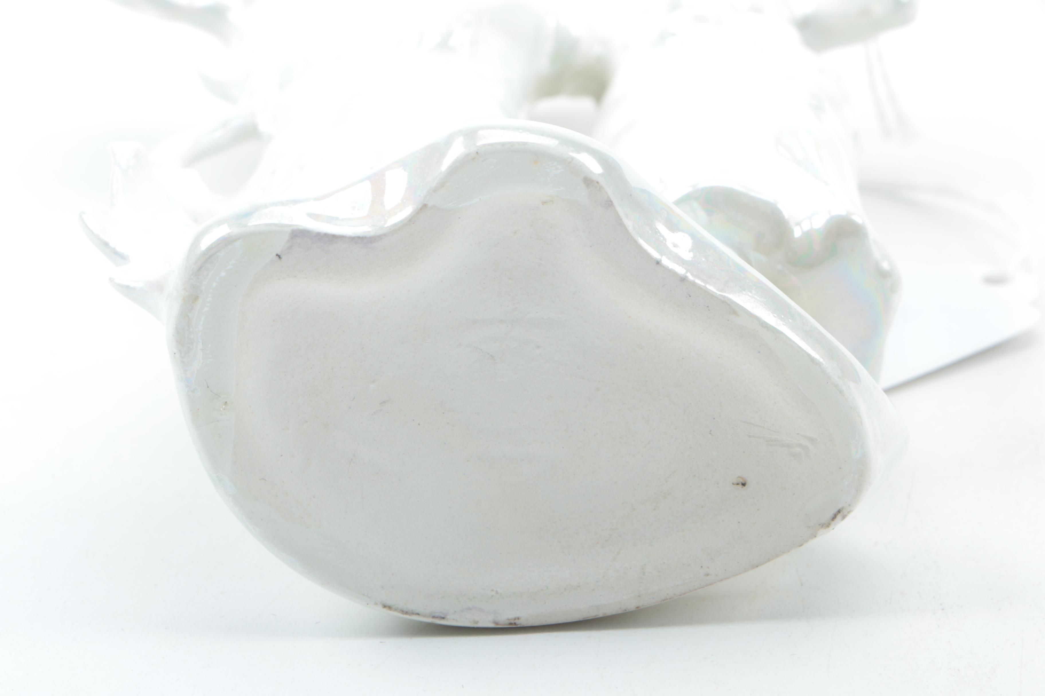 Pearlescent Porcelain Figural Spill Vases