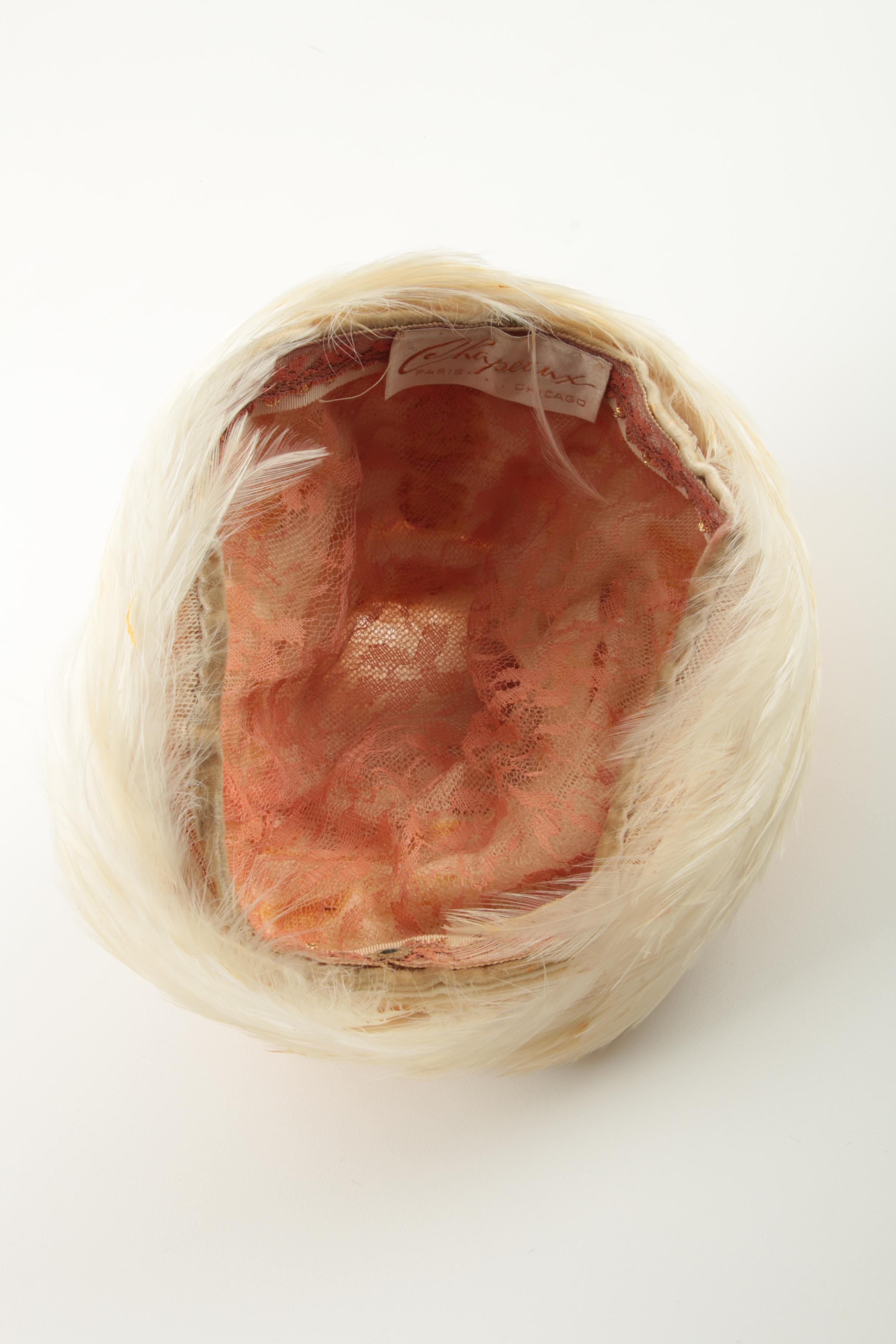 1960s Vintage Feathered Hats and Hairpiece