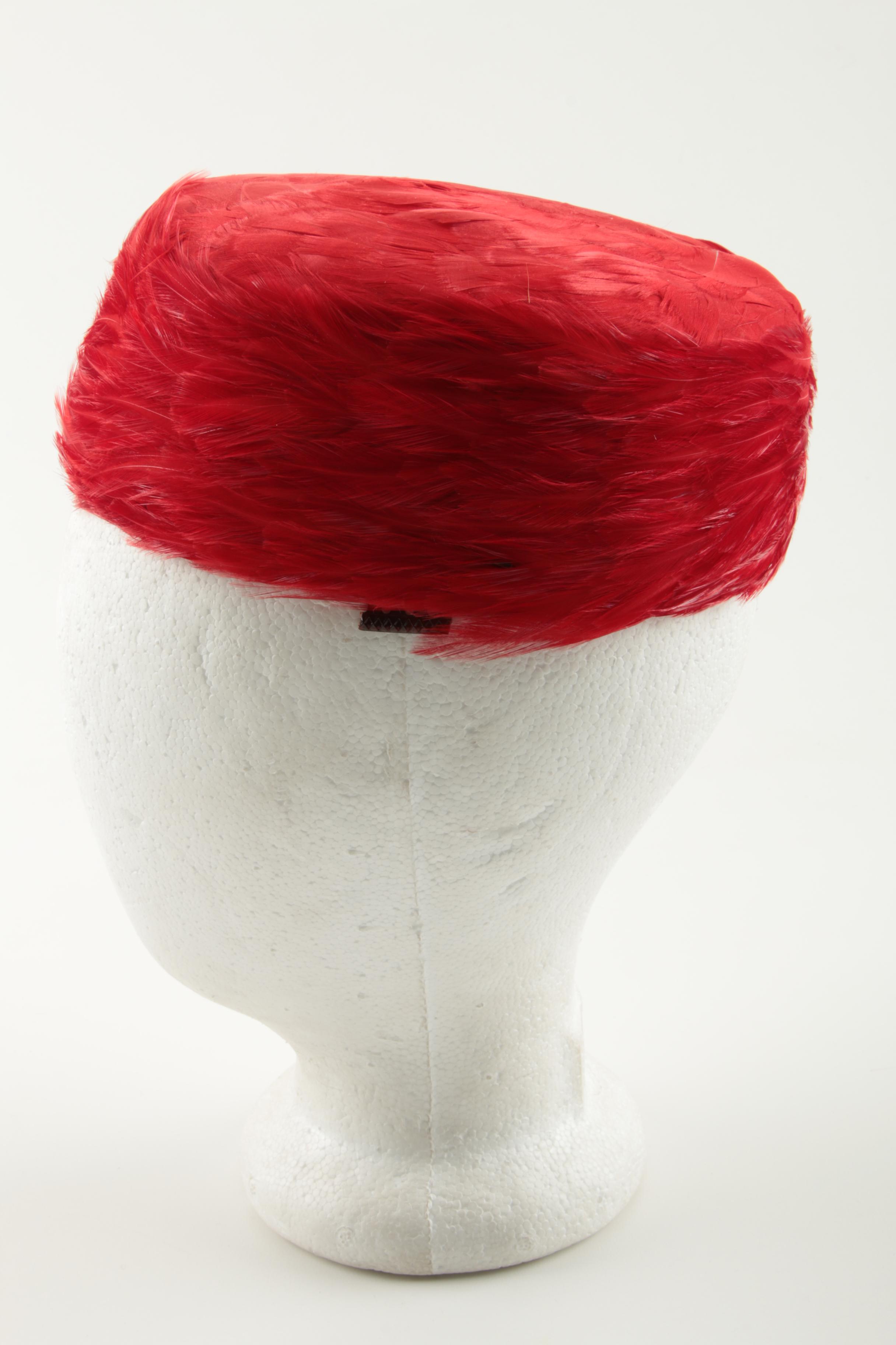 1960s Vintage Feathered Hats and Hairpiece