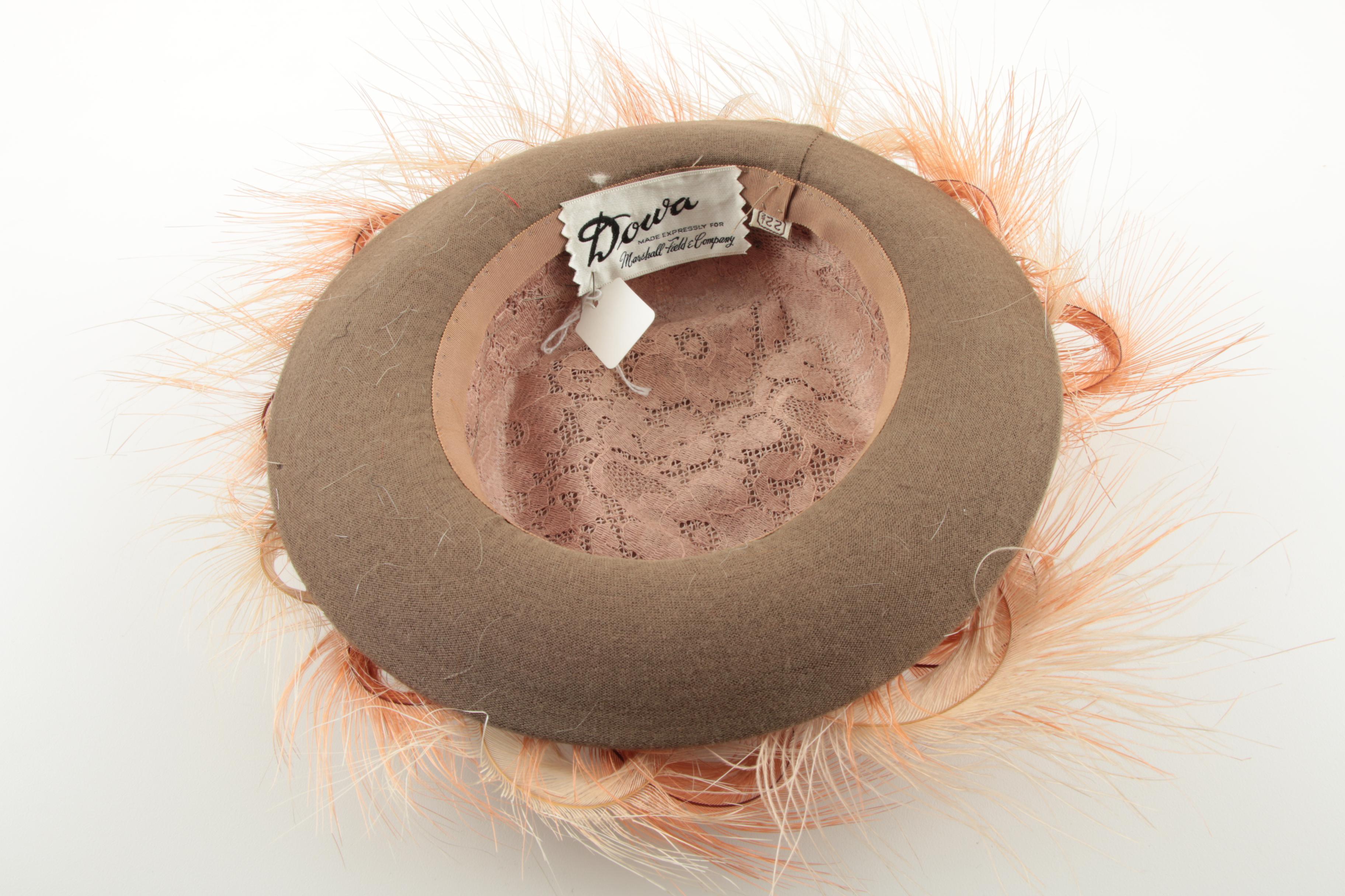 1960s Vintage Feathered Hats and Hairpiece