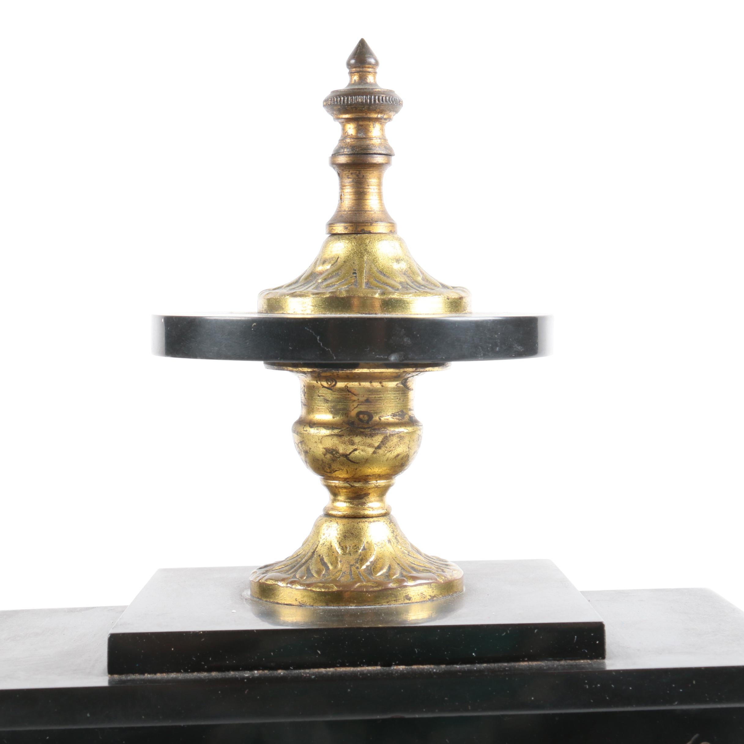 Art Deco Slate and Marble Garniture Set