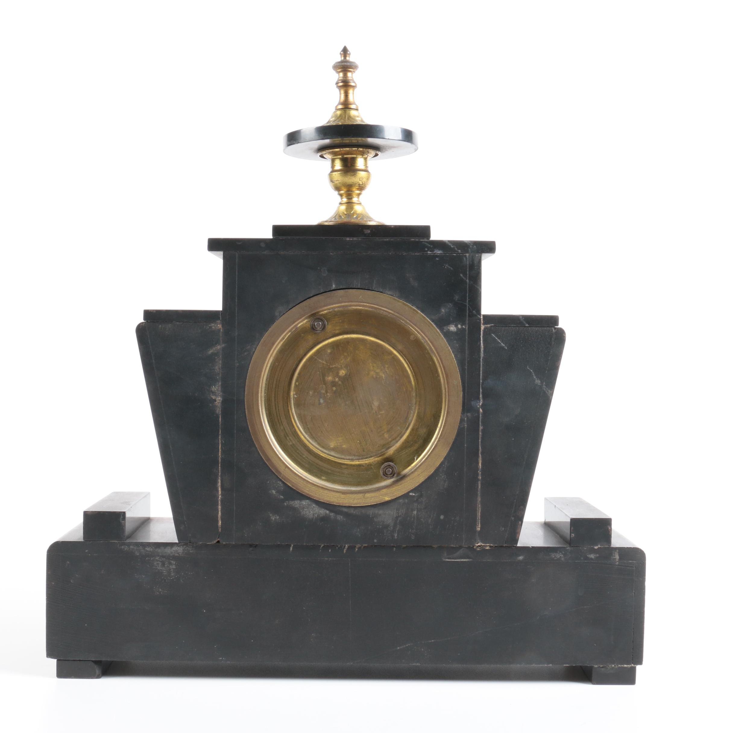 Art Deco Slate and Marble Garniture Set