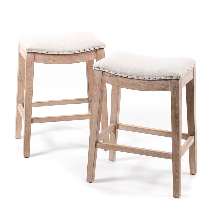 Orient Express Rustic Upholstered Stools