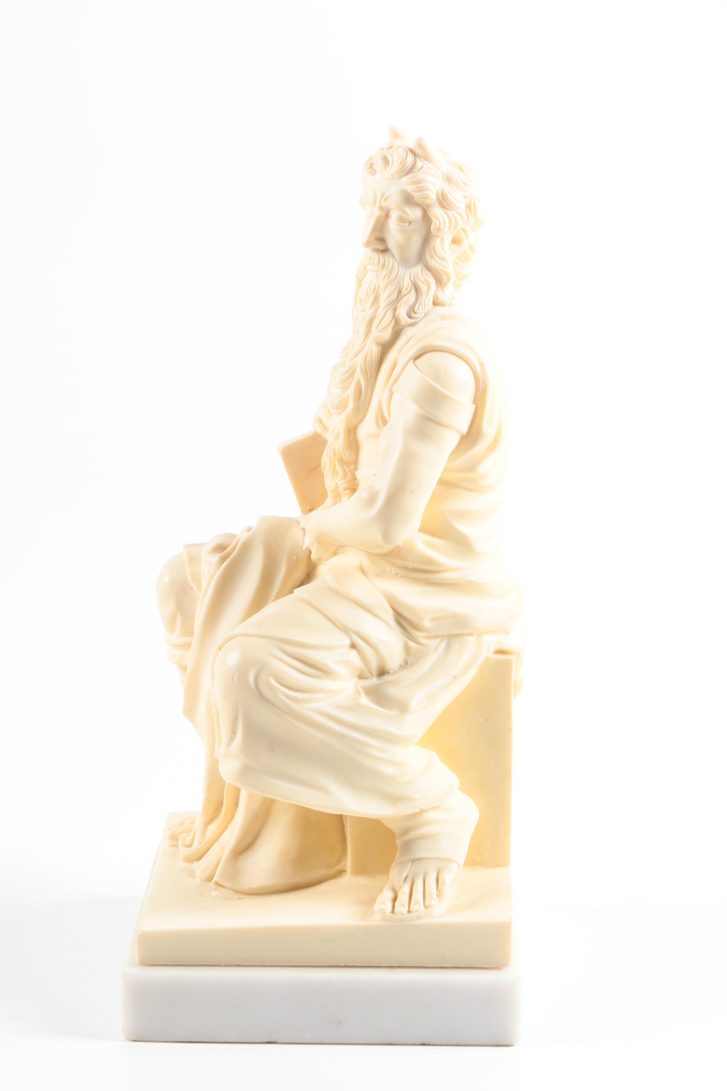Mid-Century Italian Reproduction Alabaster Figure After Michelangelo's "Moses"