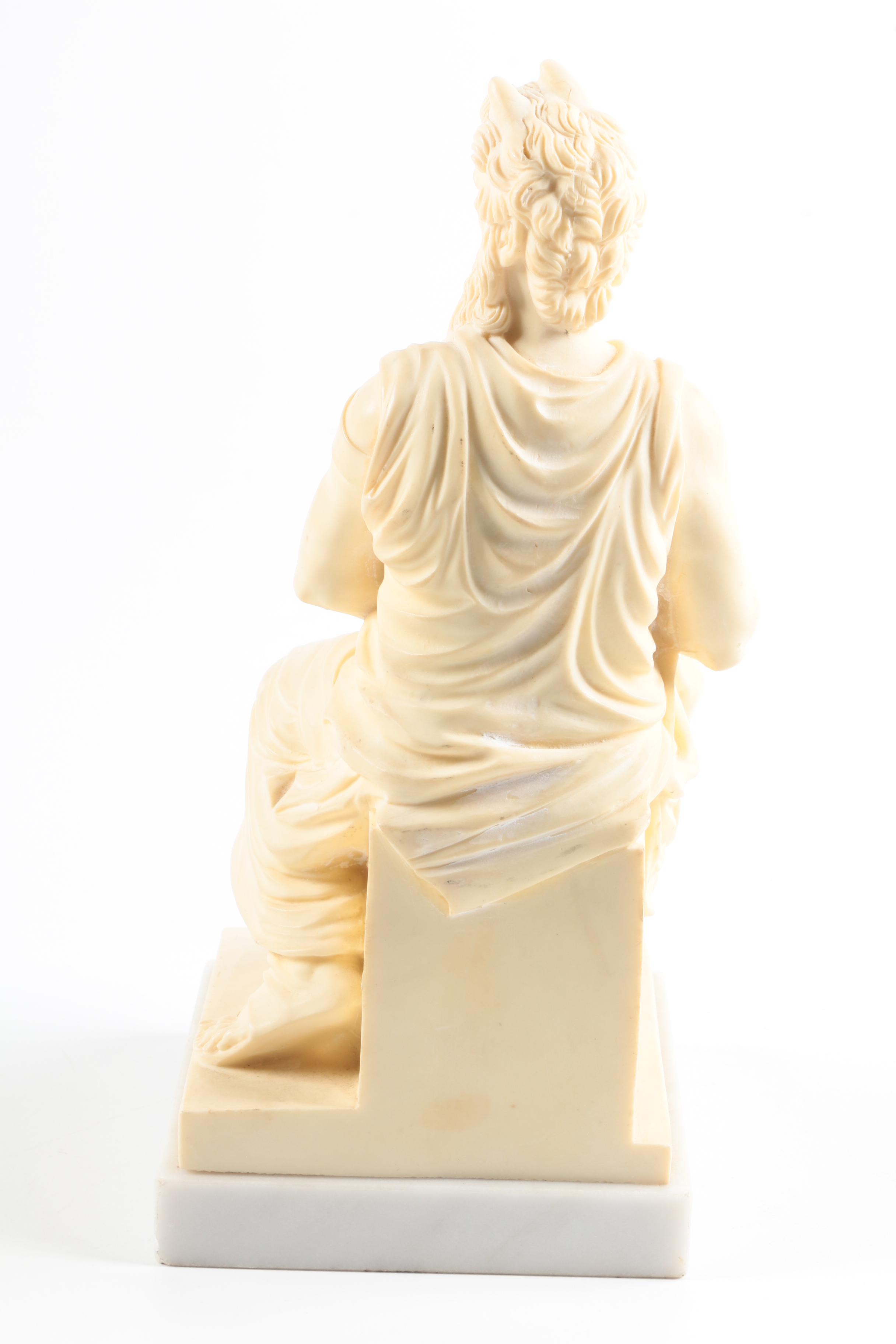 Mid-Century Italian Reproduction Alabaster Figure After Michelangelo's "Moses"