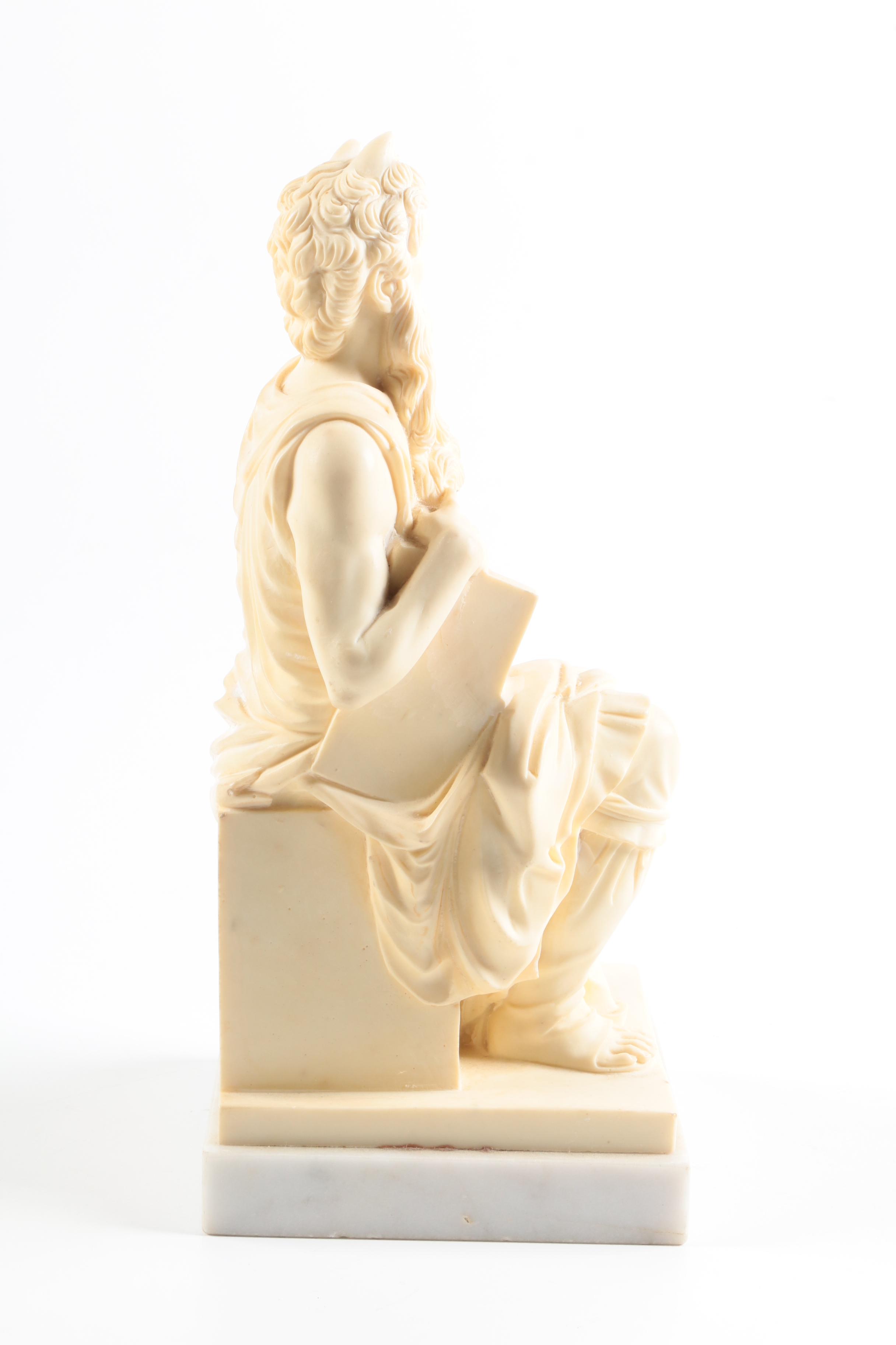 Mid-Century Italian Reproduction Alabaster Figure After Michelangelo's "Moses"