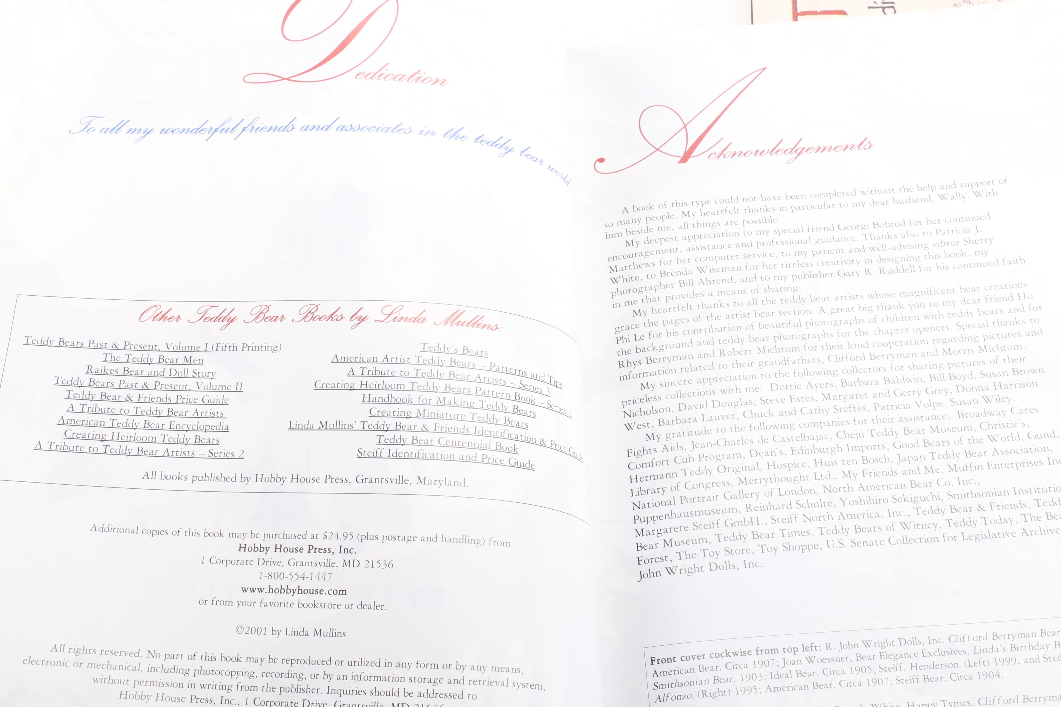 Teddy Bear Collector's Books Featuring Steiff