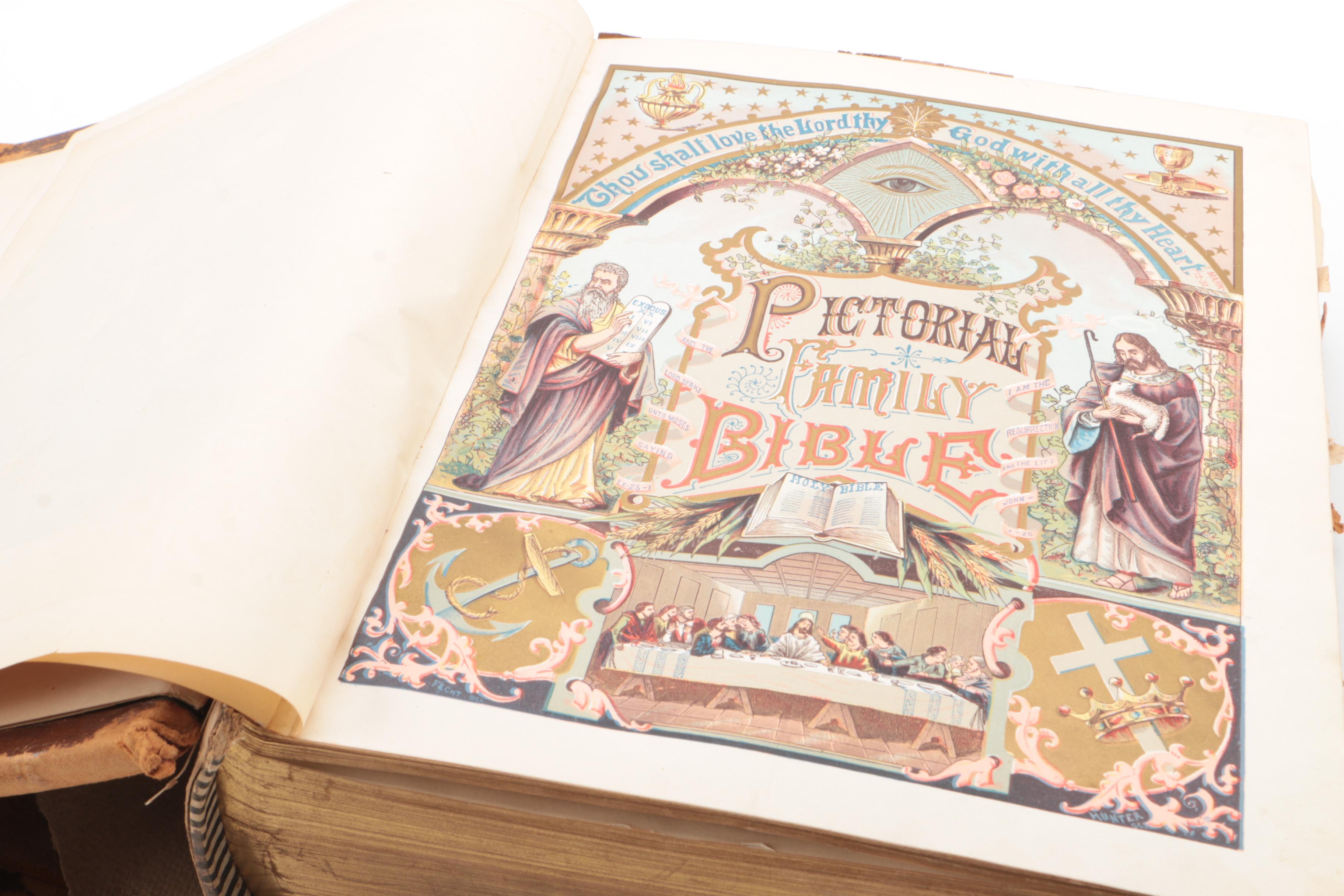 Antique Pictorial Family Bible