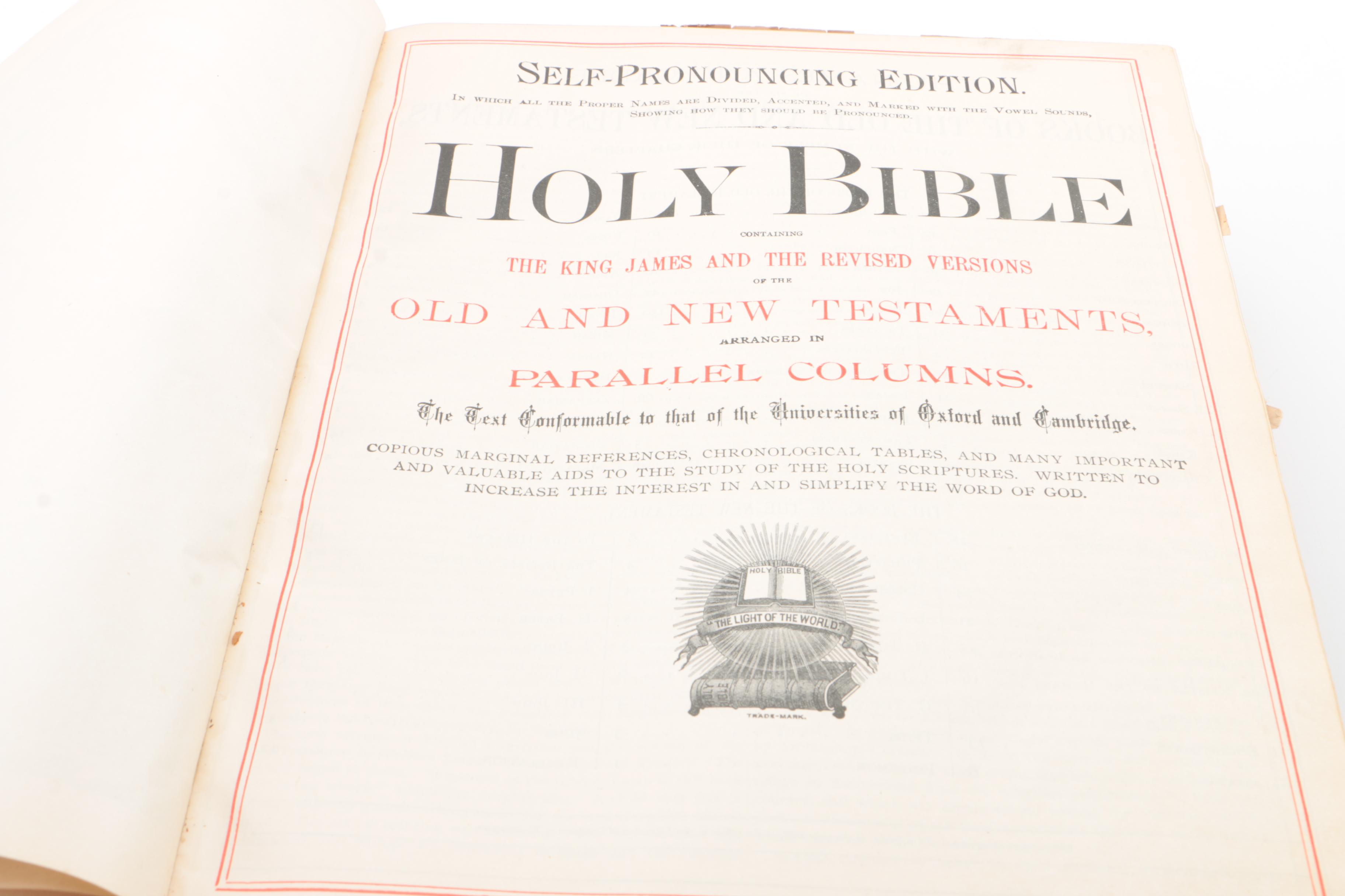 Antique Pictorial Family Bible