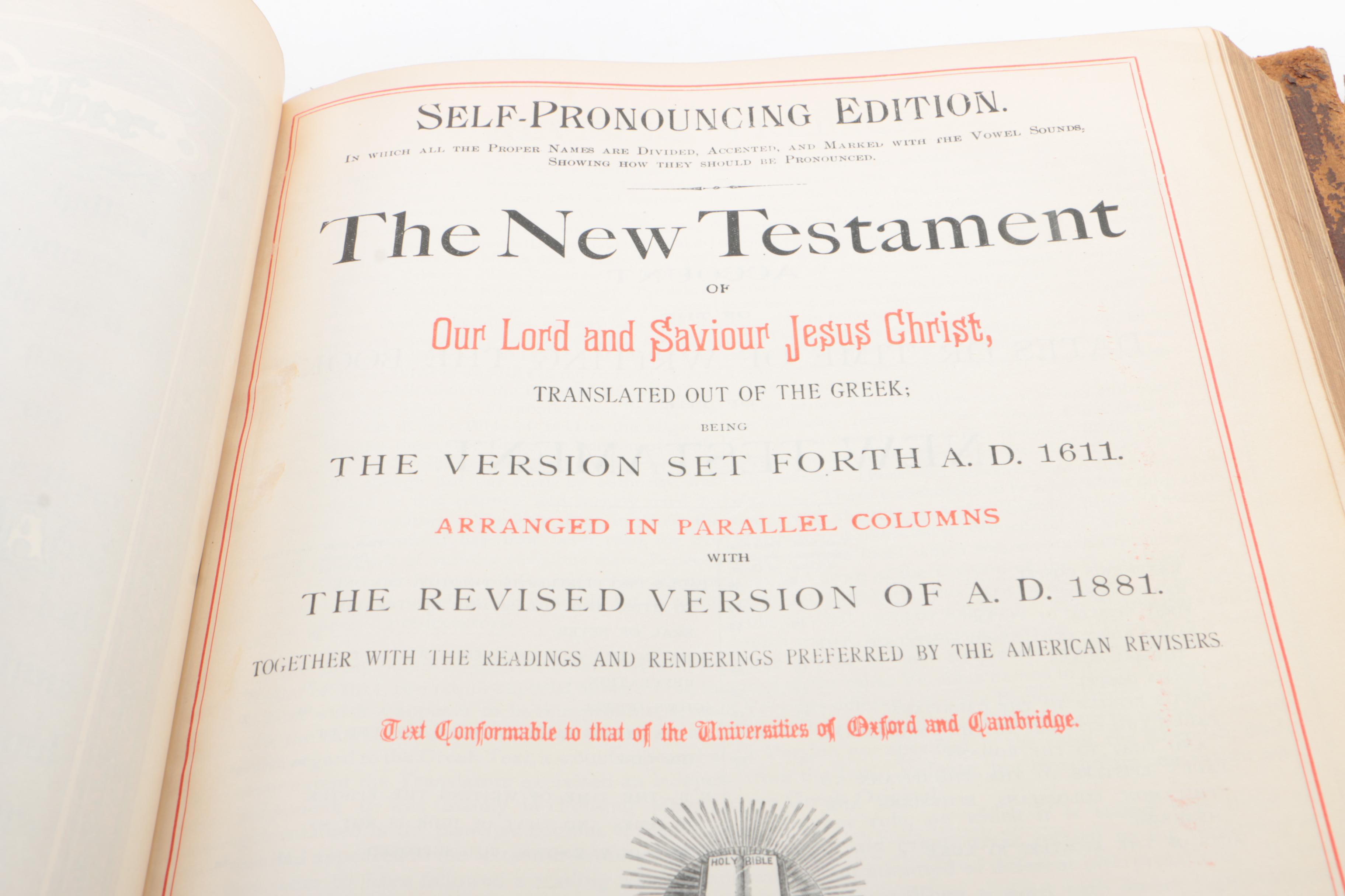 Antique Pictorial Family Bible