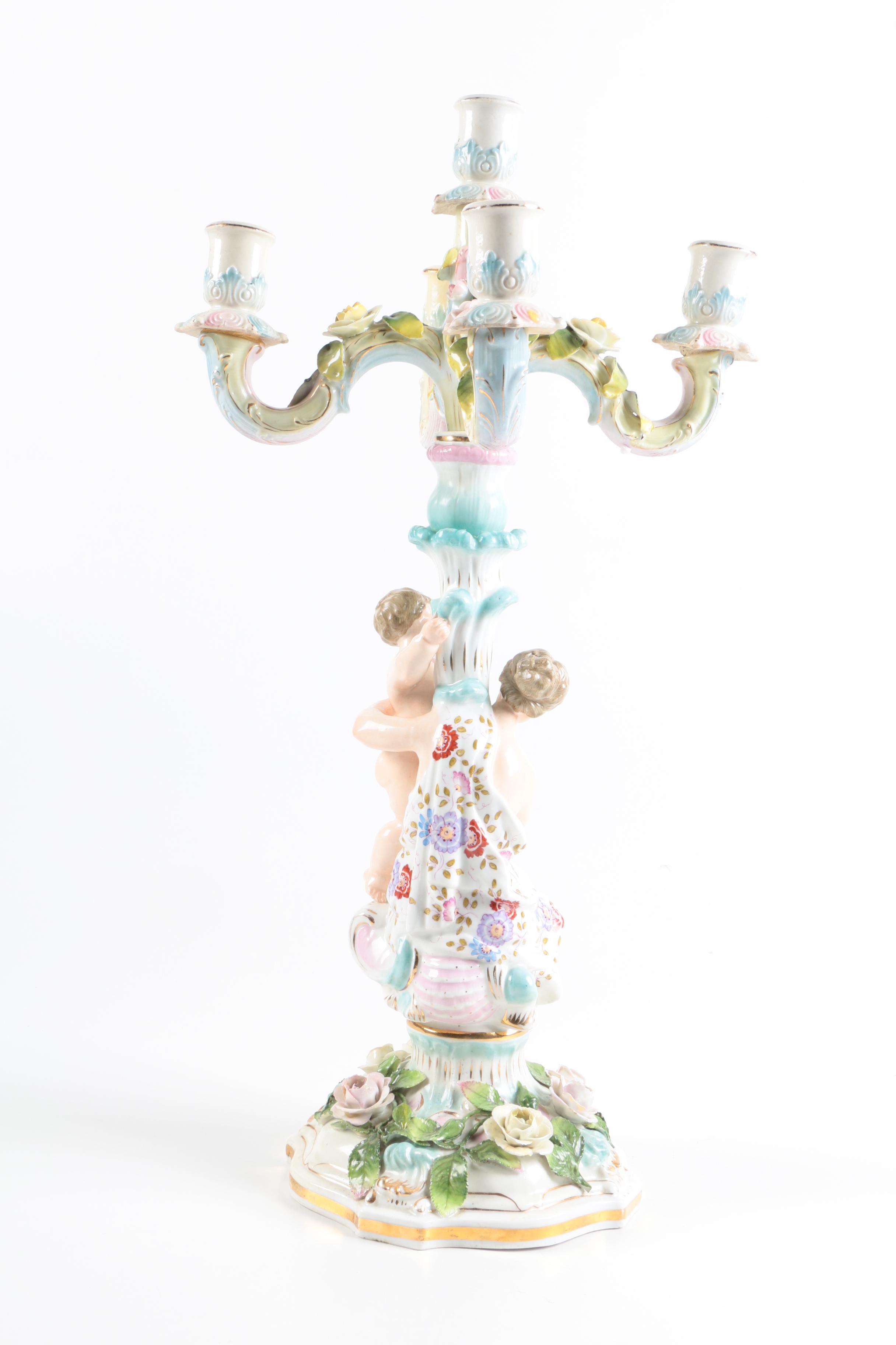 Figural Porcelain Candelabra
