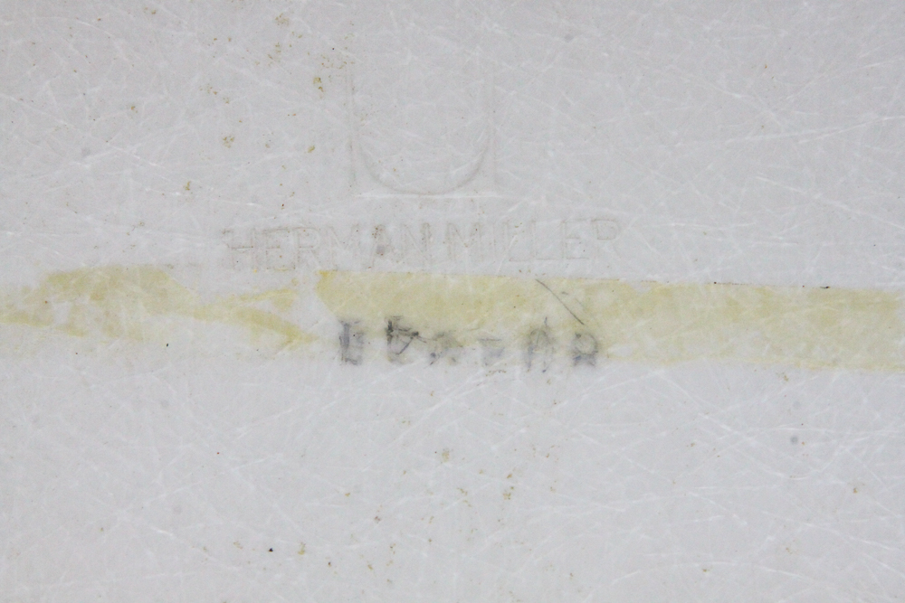 Eames for Herman Miller Blue Upholstered Molded Fiberglass Chairs