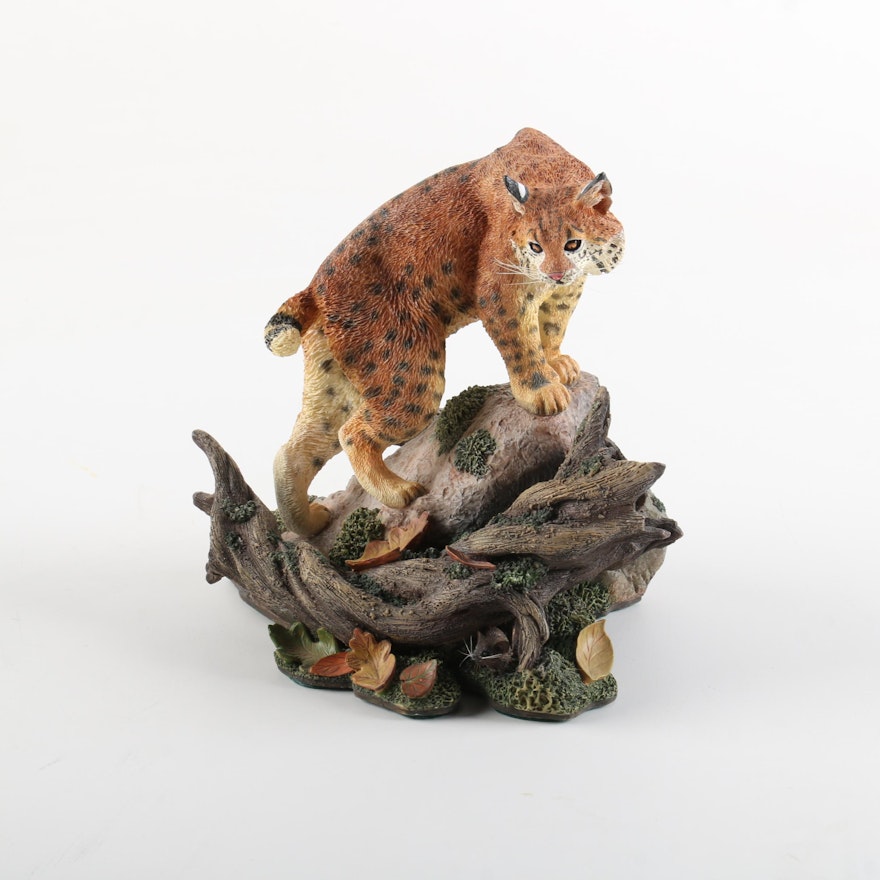 Danbury Mint Bobcat Figurine "On the Prowl" by Nick Bibby