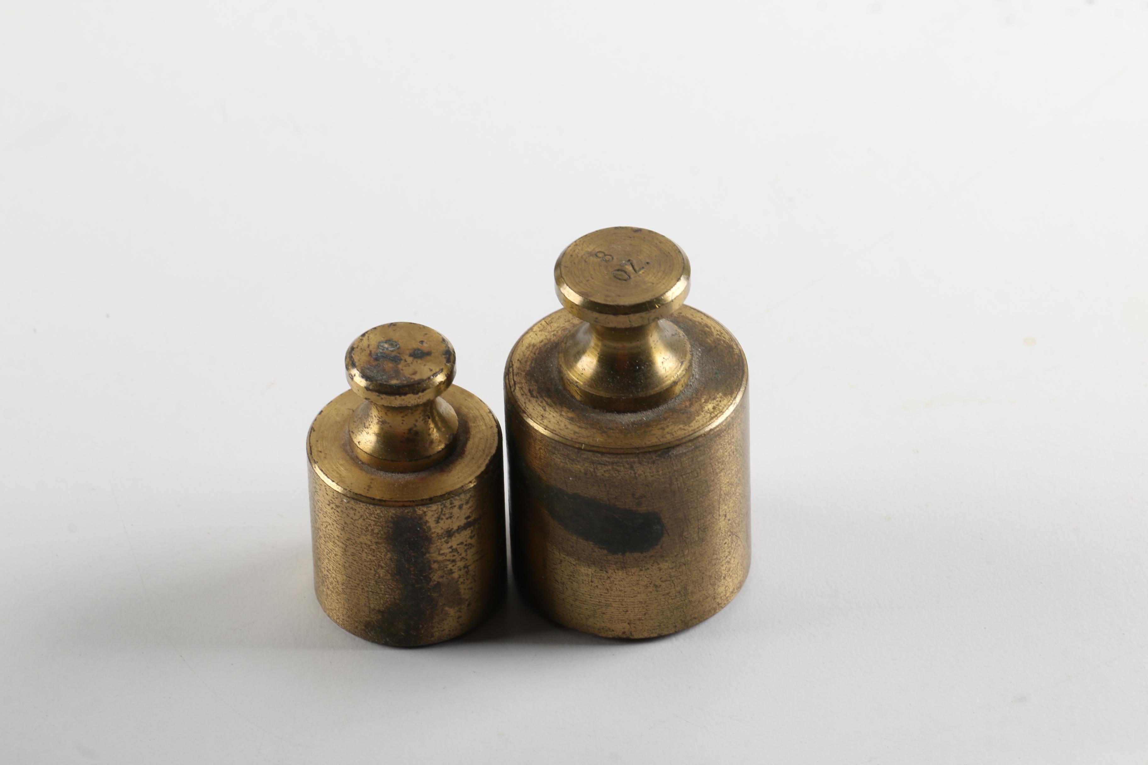 Vintage Ohaus Balance Scale with Brass Weights and Pan