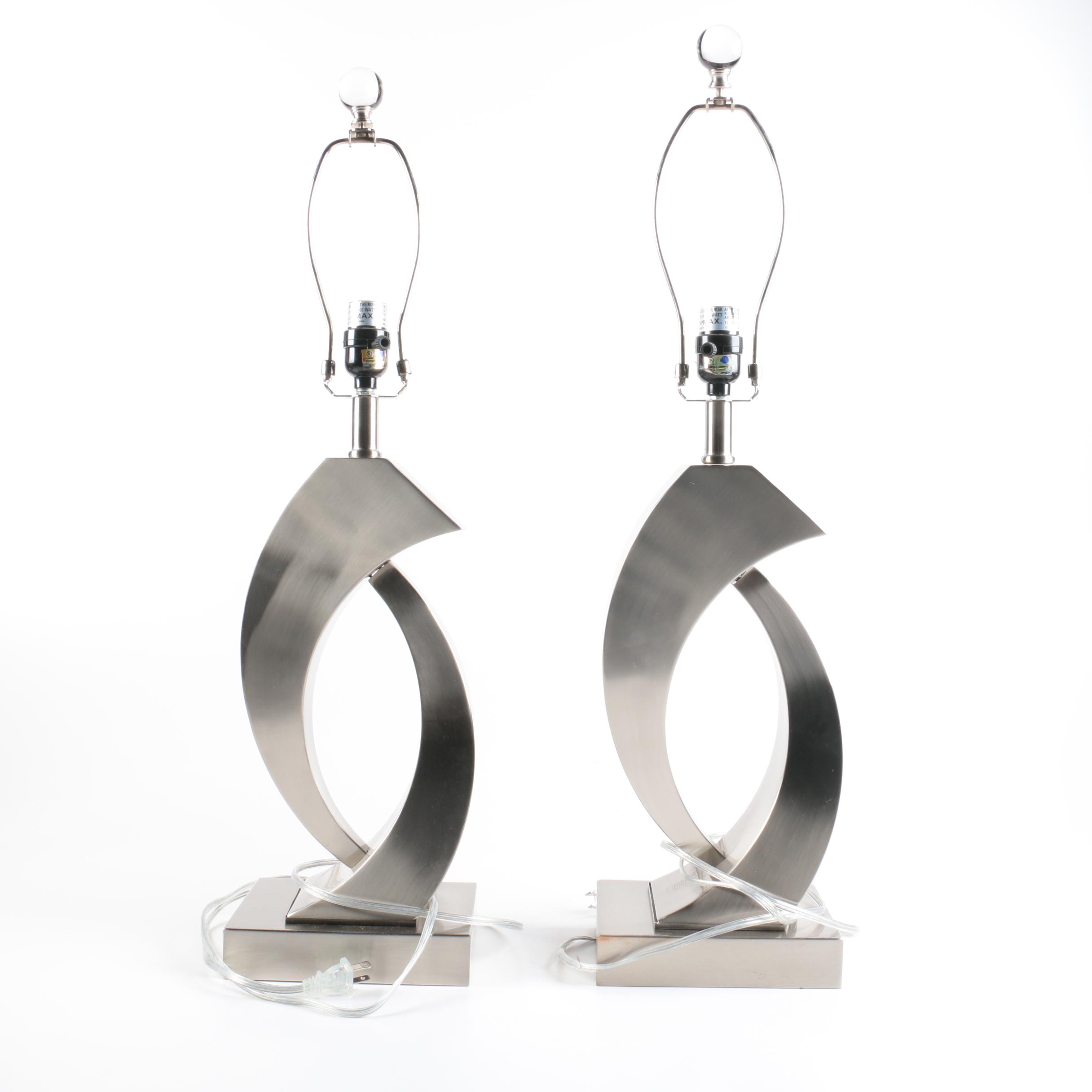 Contemporary Brushed Metal Table Lamps