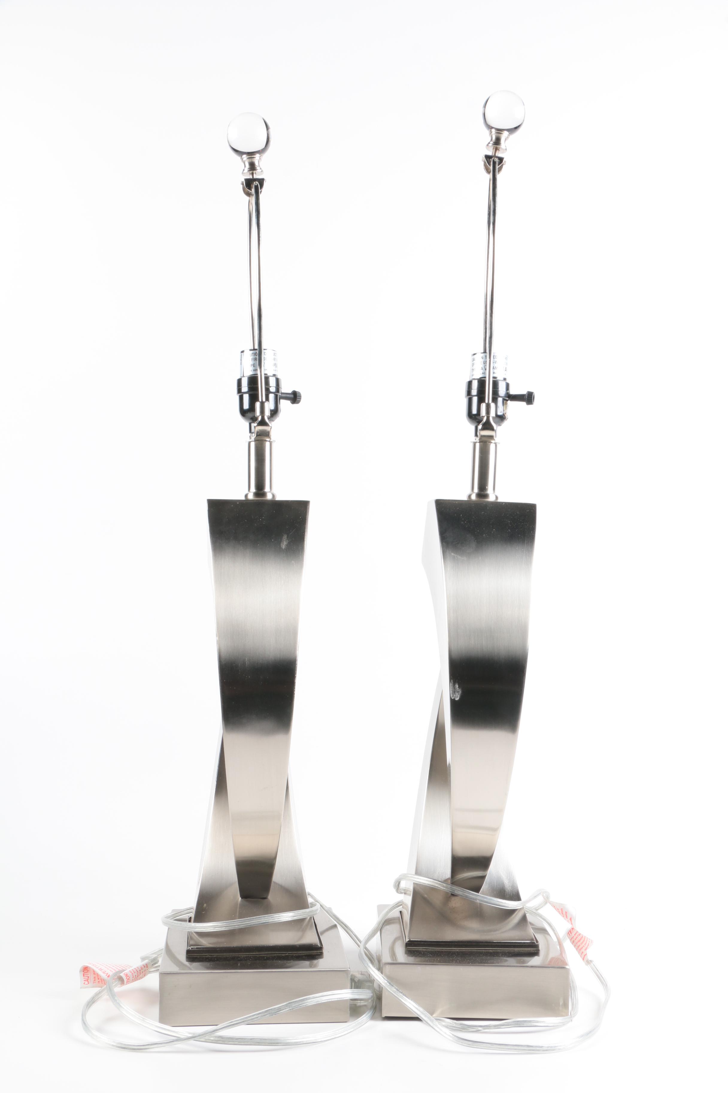 Contemporary Brushed Metal Table Lamps