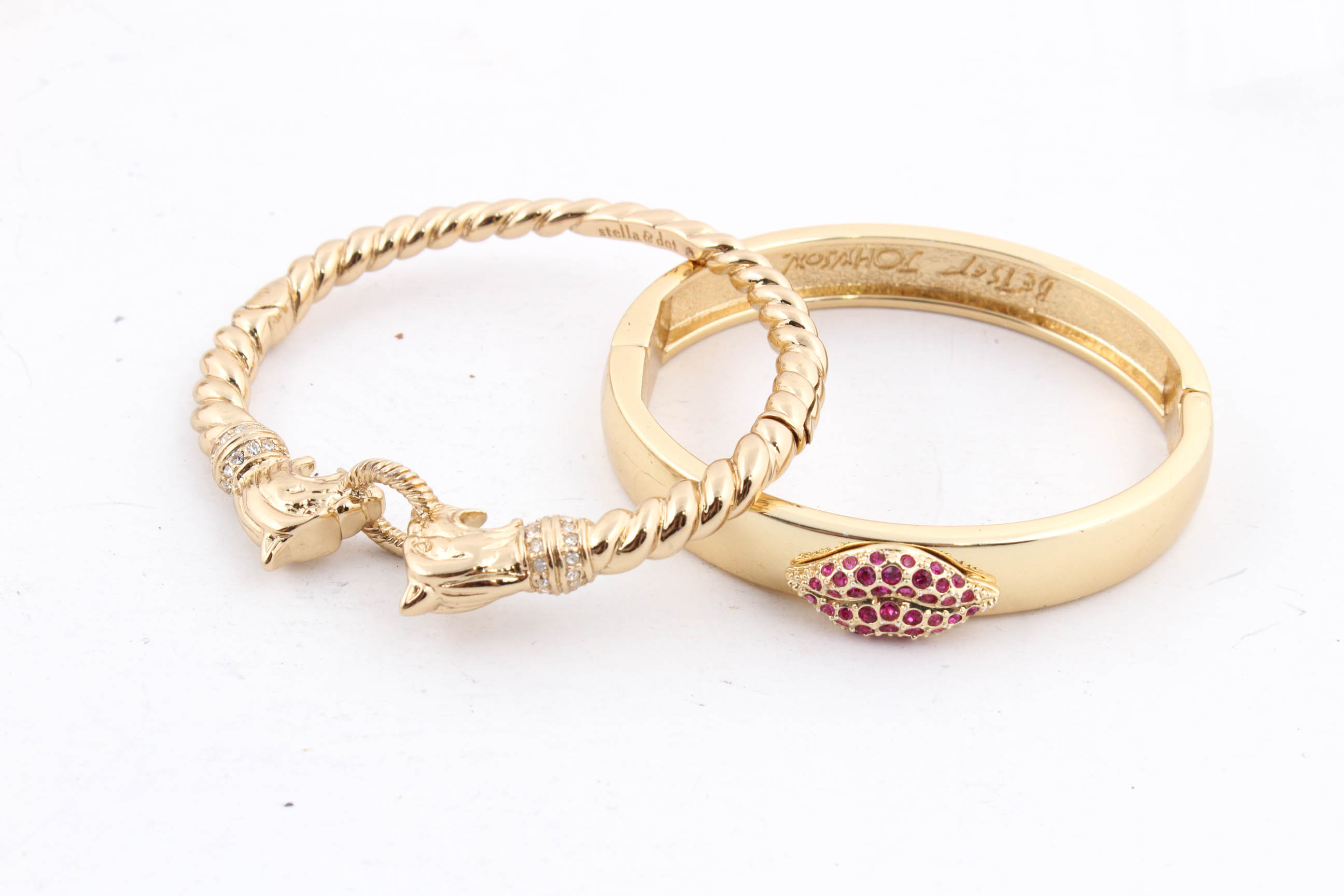 Gold Tone Bracelets Featuring Stella & Dot and Betsey Johnson
