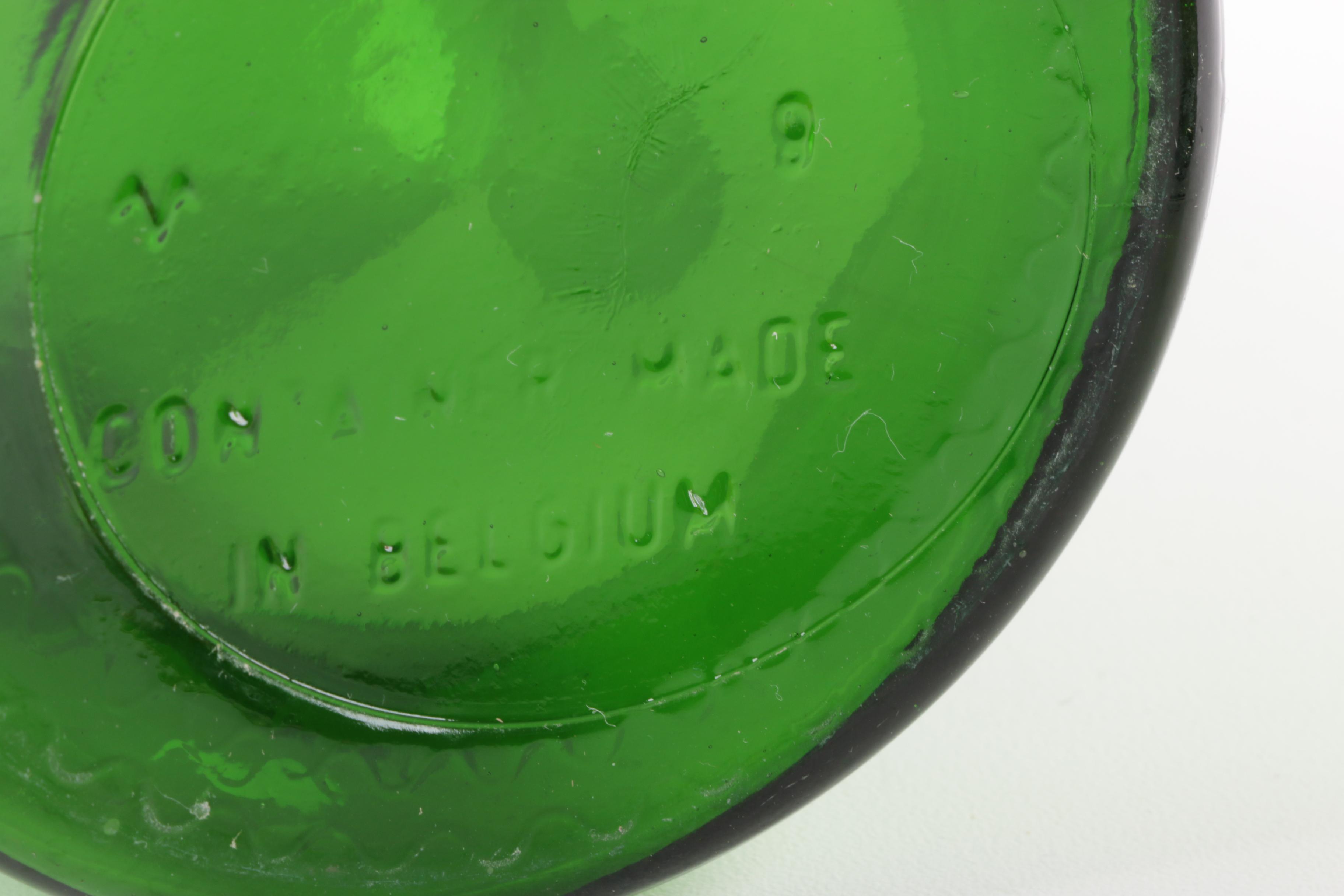 Vintage Red and Green Glass Vases and Bottles