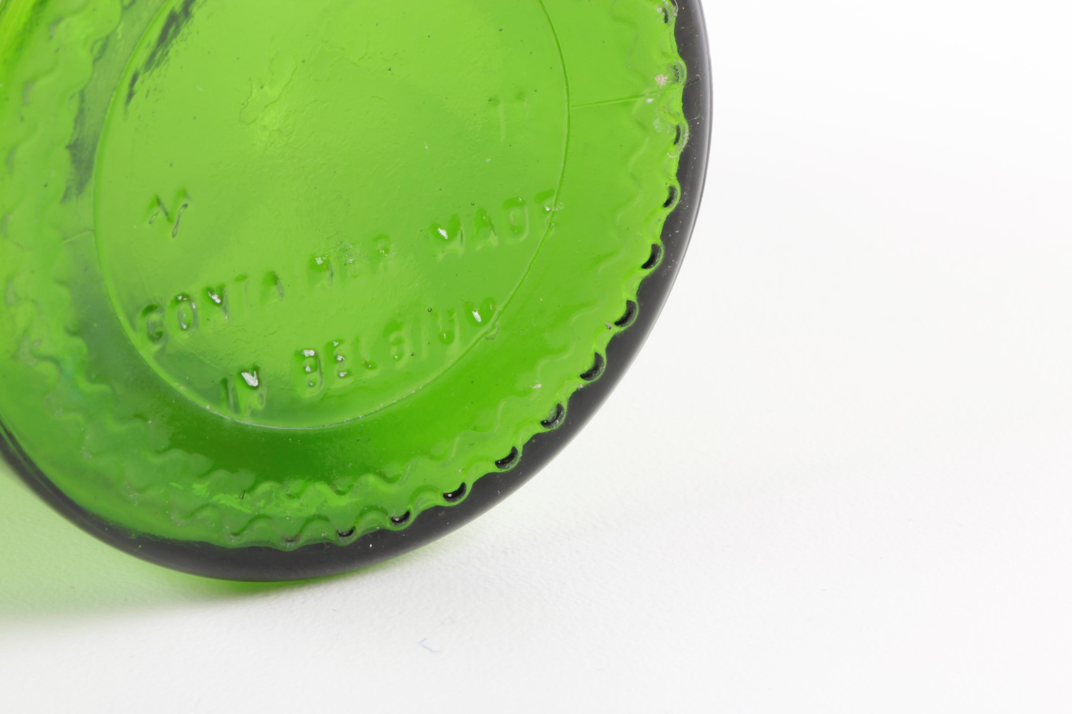 Vintage Red and Green Glass Vases and Bottles