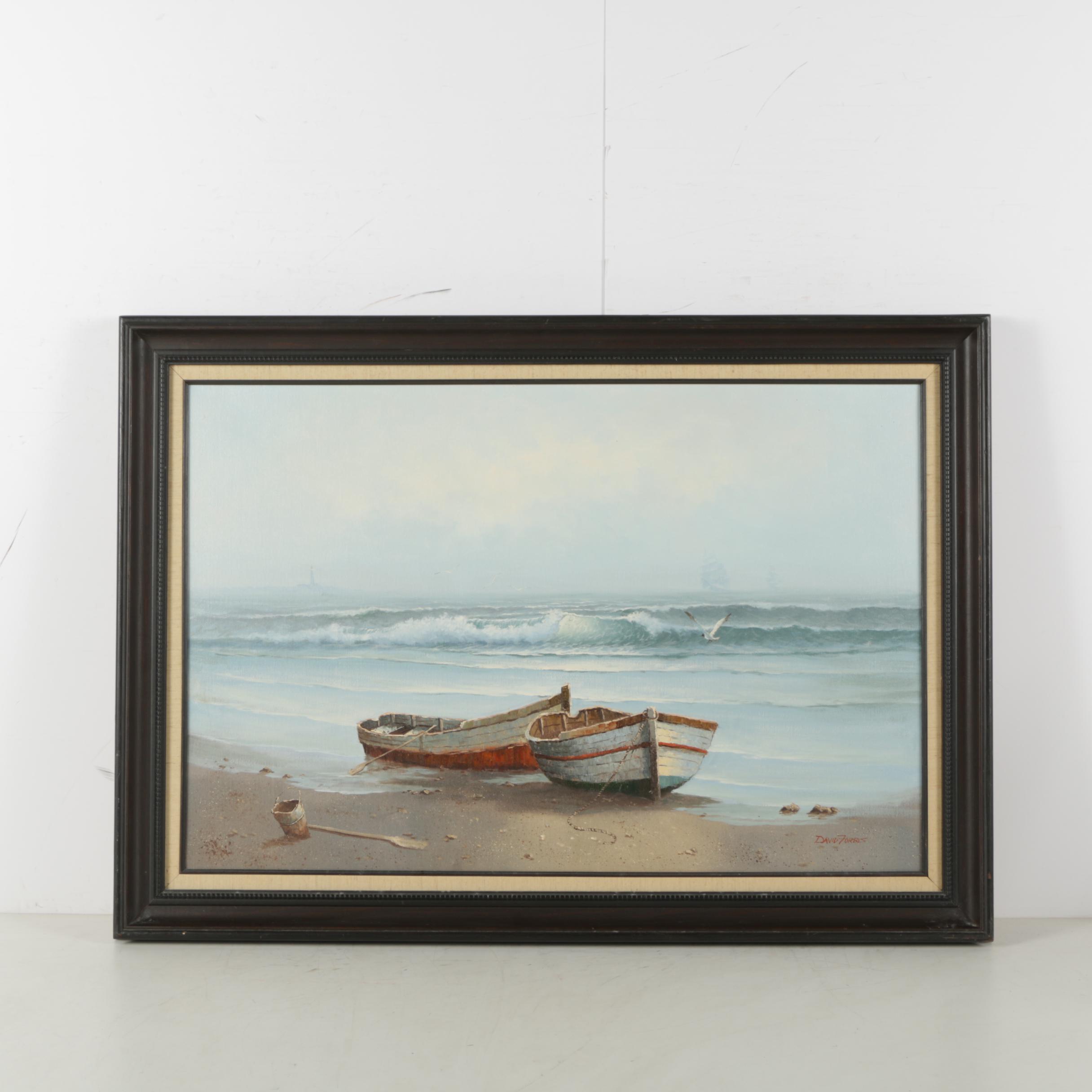 David Forbis Oil Painting of Coastal Scene