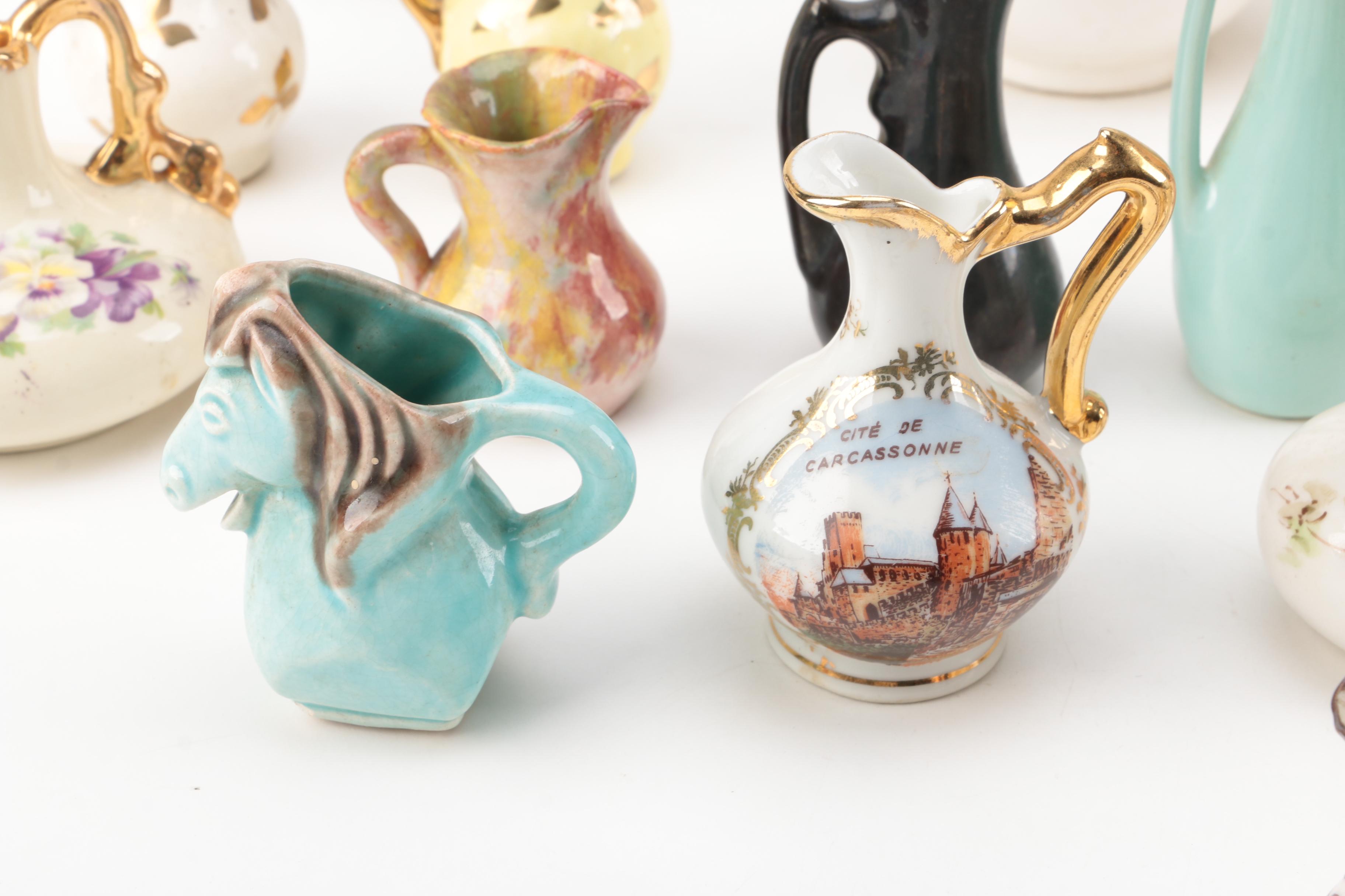 Vintage Jugs and Creamers Including Limoges and Pickard