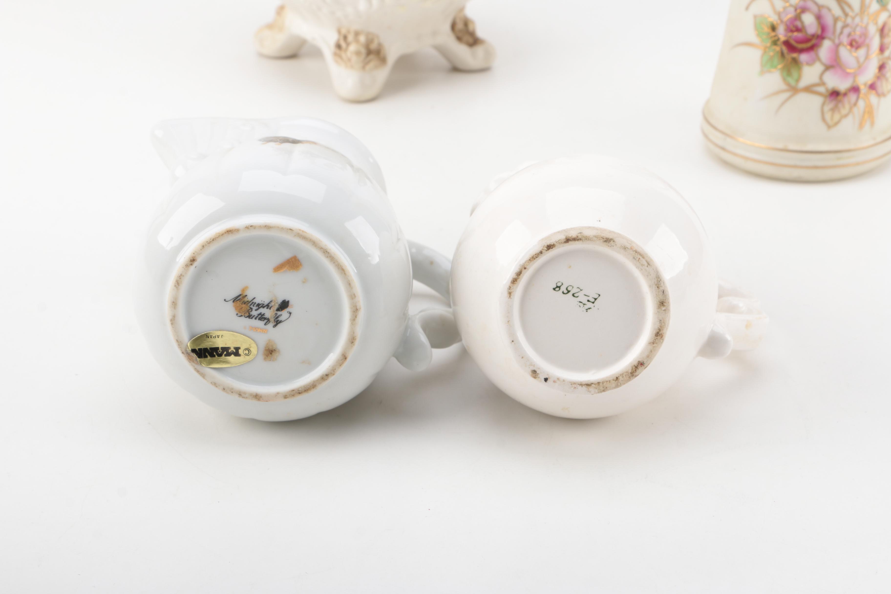 Vintage Jugs and Creamers Including Limoges and Pickard