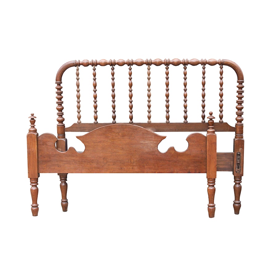 Antique Victorian Spool-Turned Full Size Bed Frame