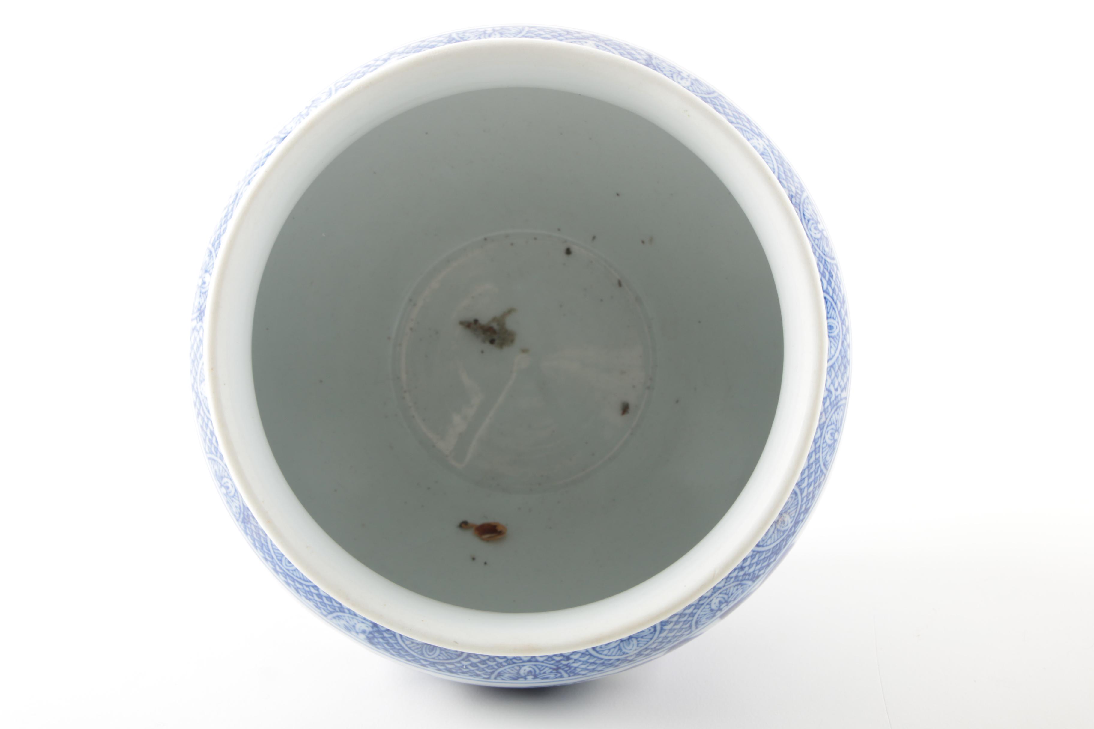 Blue and White Planters and Vase