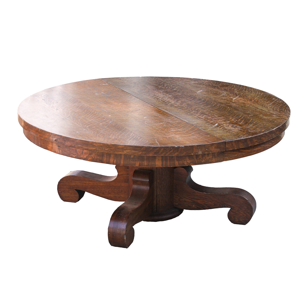 Vintage Round Oak Coffee Table