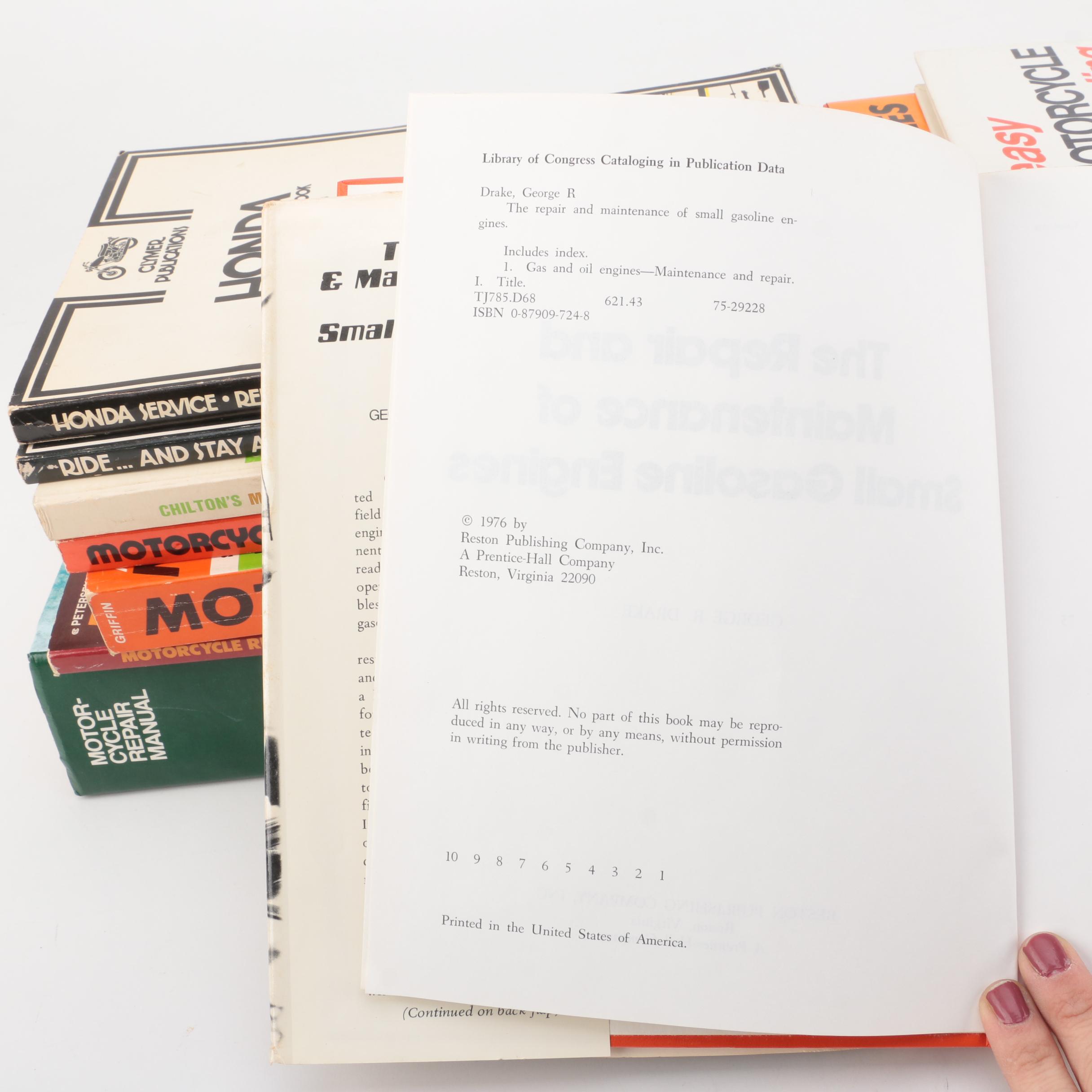 Books on Motorcycles Including 1970 "Easy Motorcycle Riding"