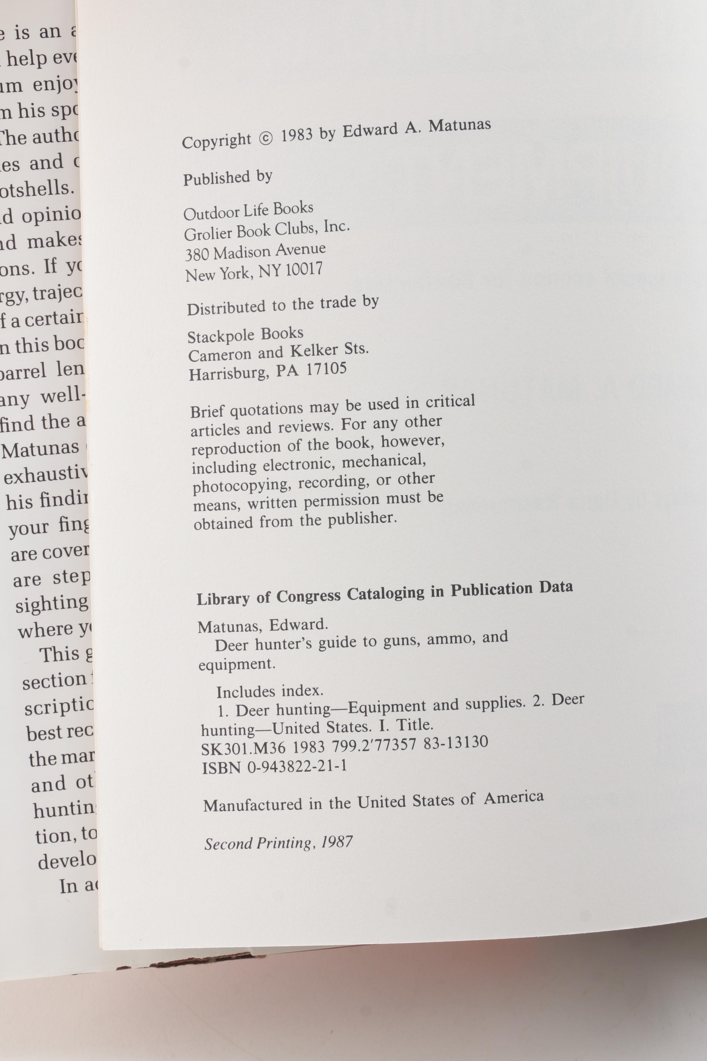 Books on Firearms Including 1957 "Guns on the Early Frontiers" by Carl P Russell