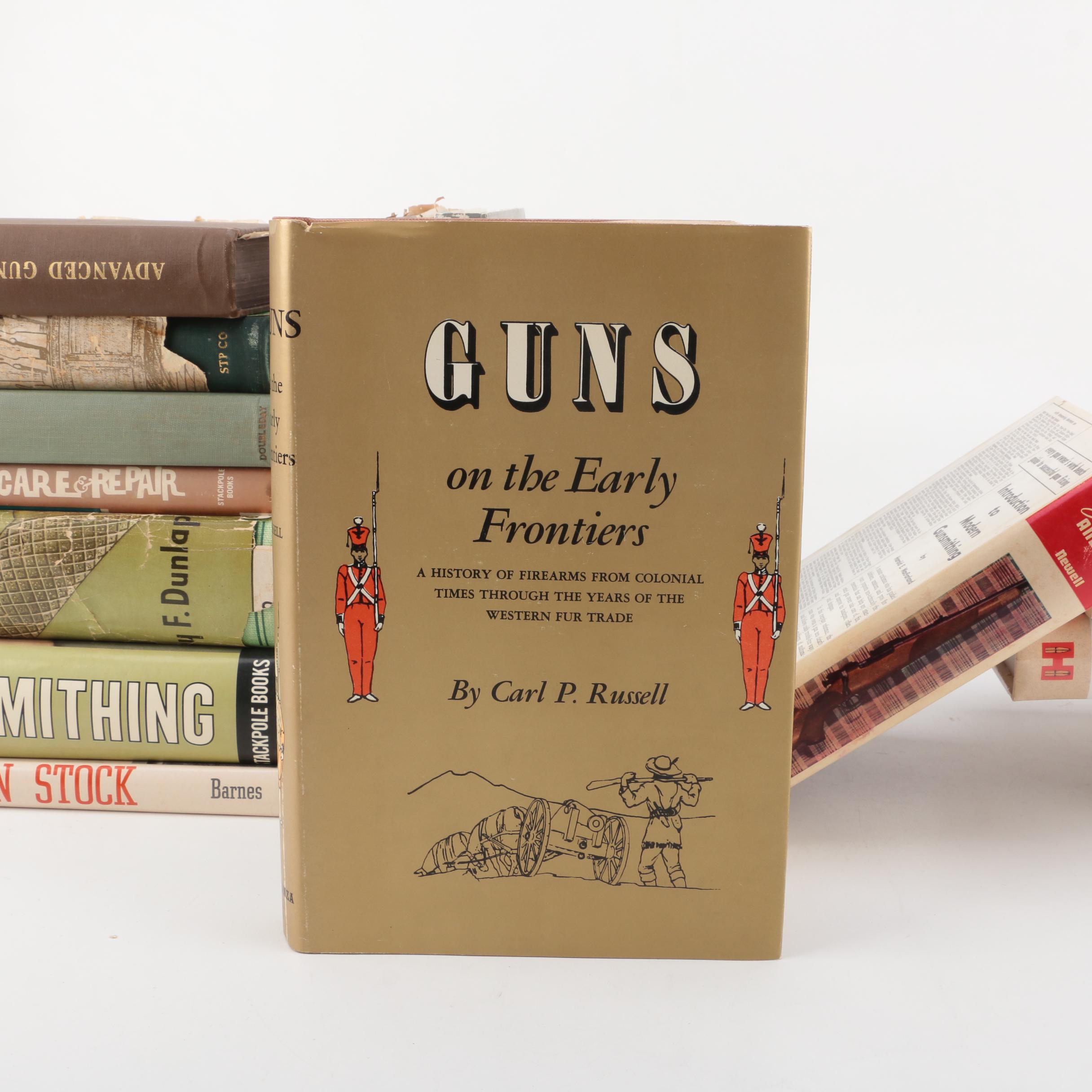 Books on Firearms Including 1957 "Guns on the Early Frontiers" by Carl P Russell