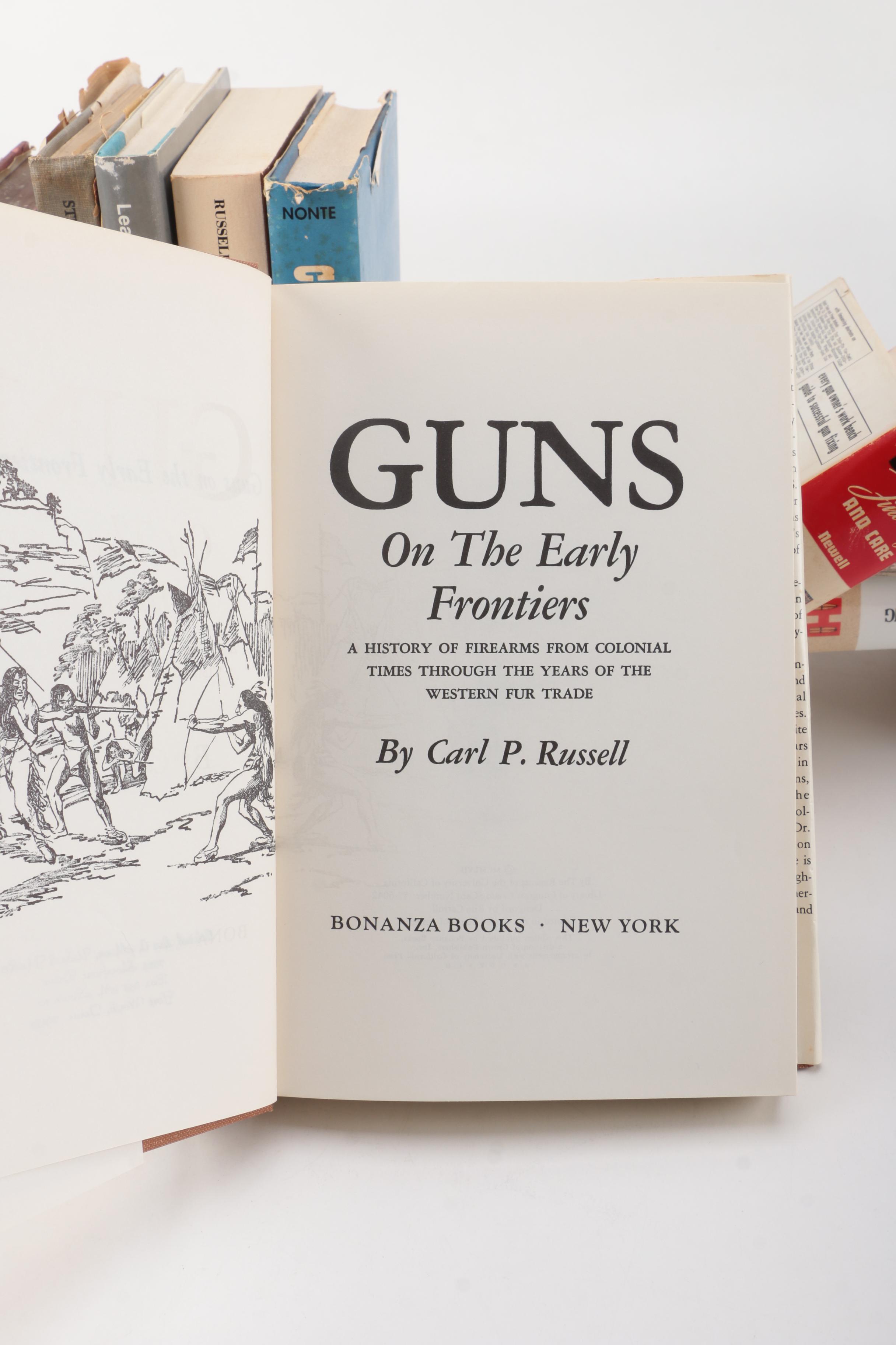 Books on Firearms Including 1957 "Guns on the Early Frontiers" by Carl P Russell