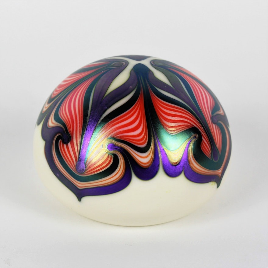Orient & Flume Patterned Art Glass Paperweight