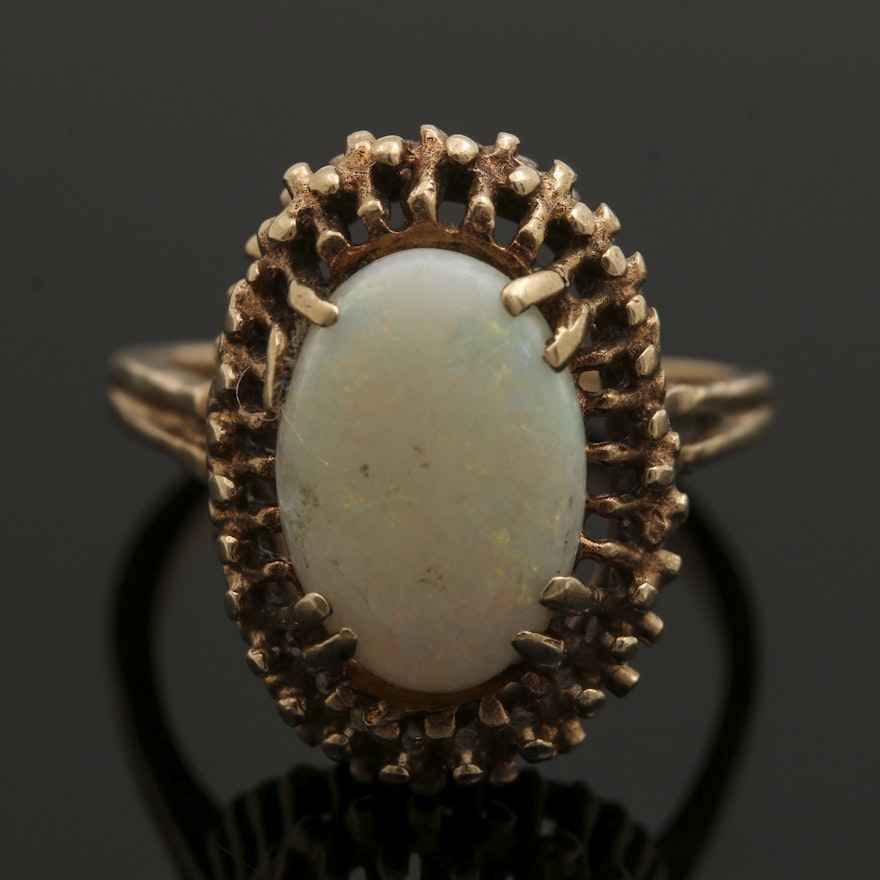 14K Yellow Gold Opal Ring