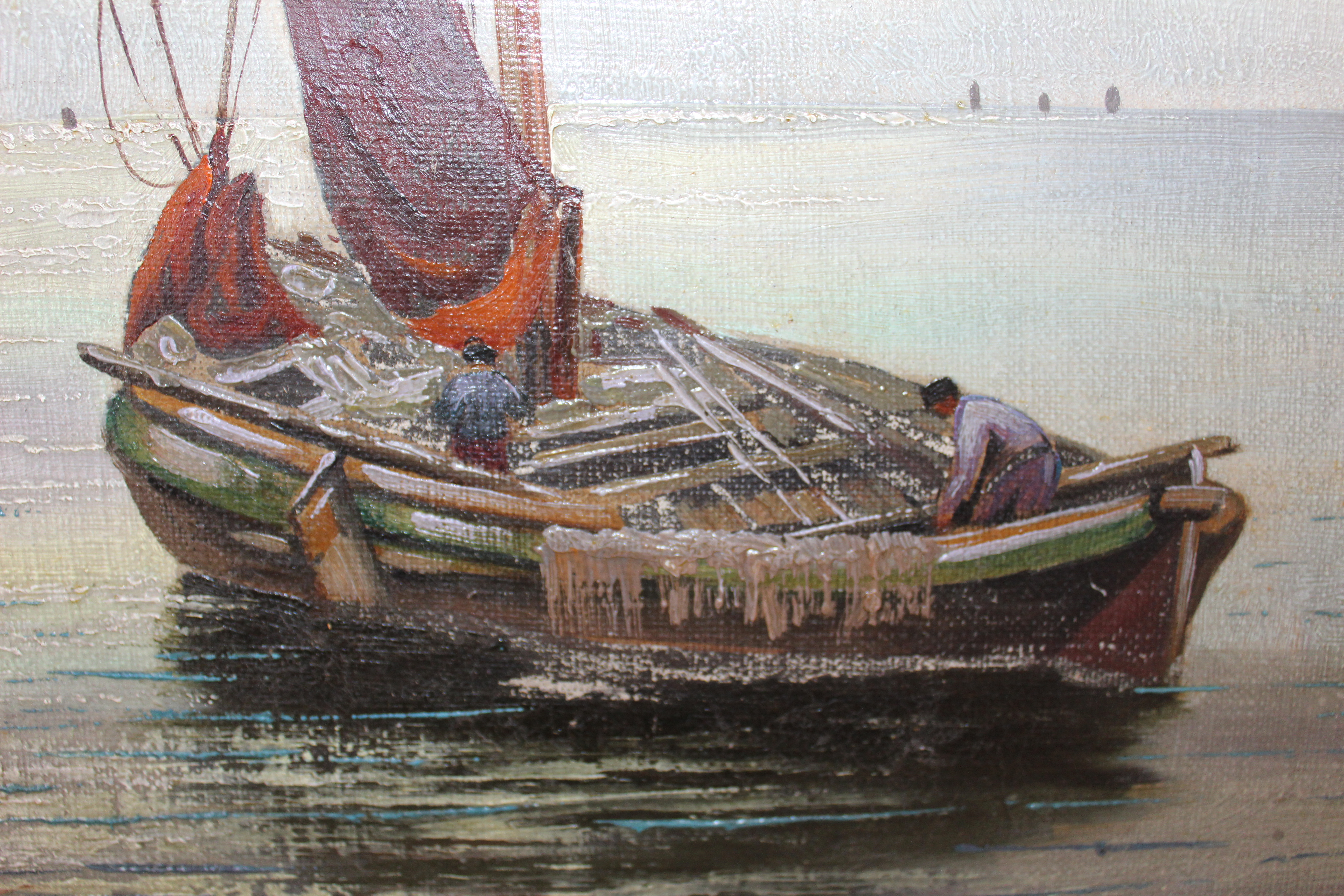 Ernst Lorenz-Murowana Nautical Oil on Canvas with Oil on Canvas Landscape