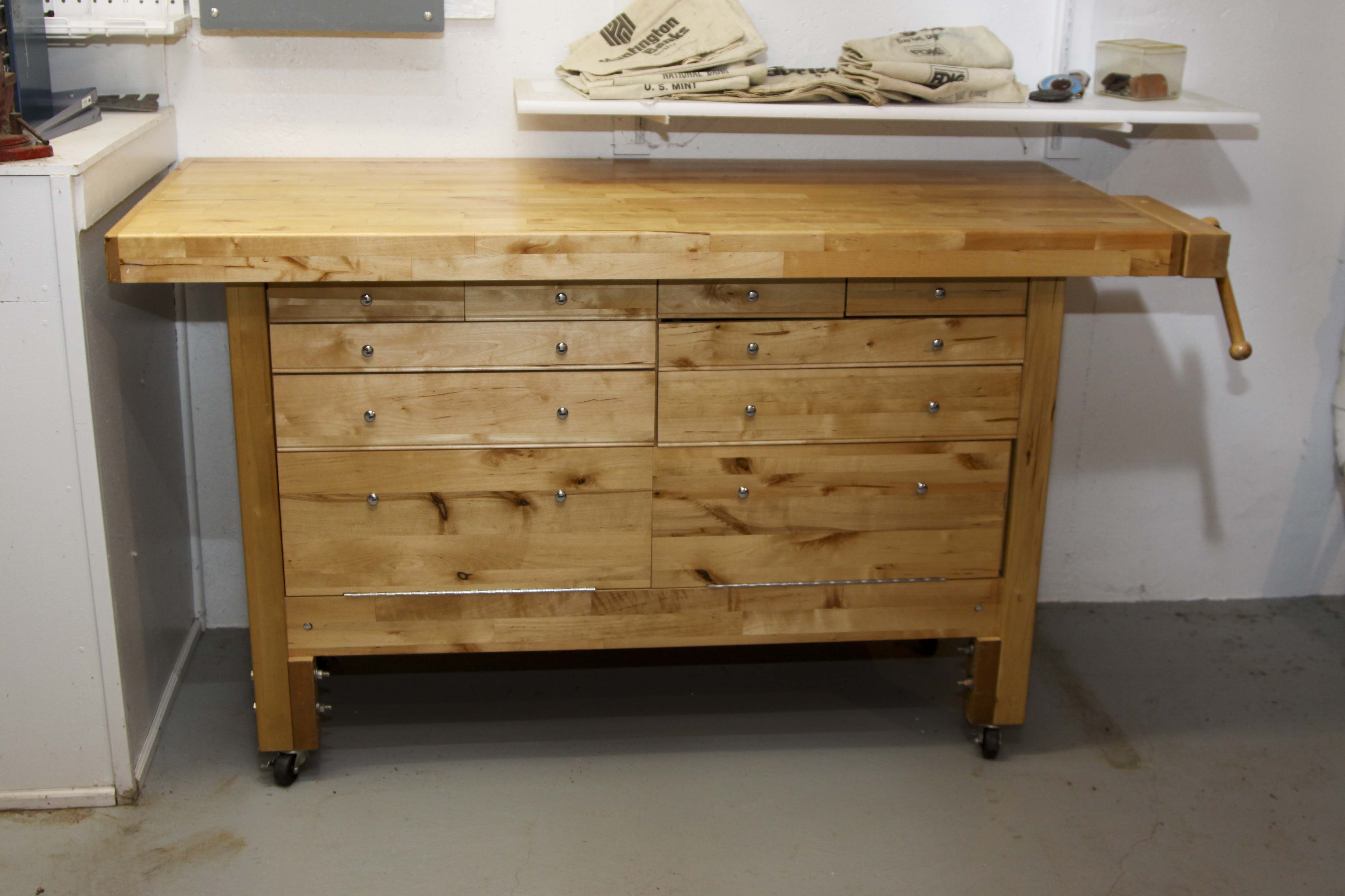 Contemporary Butcher Block Work Bench
