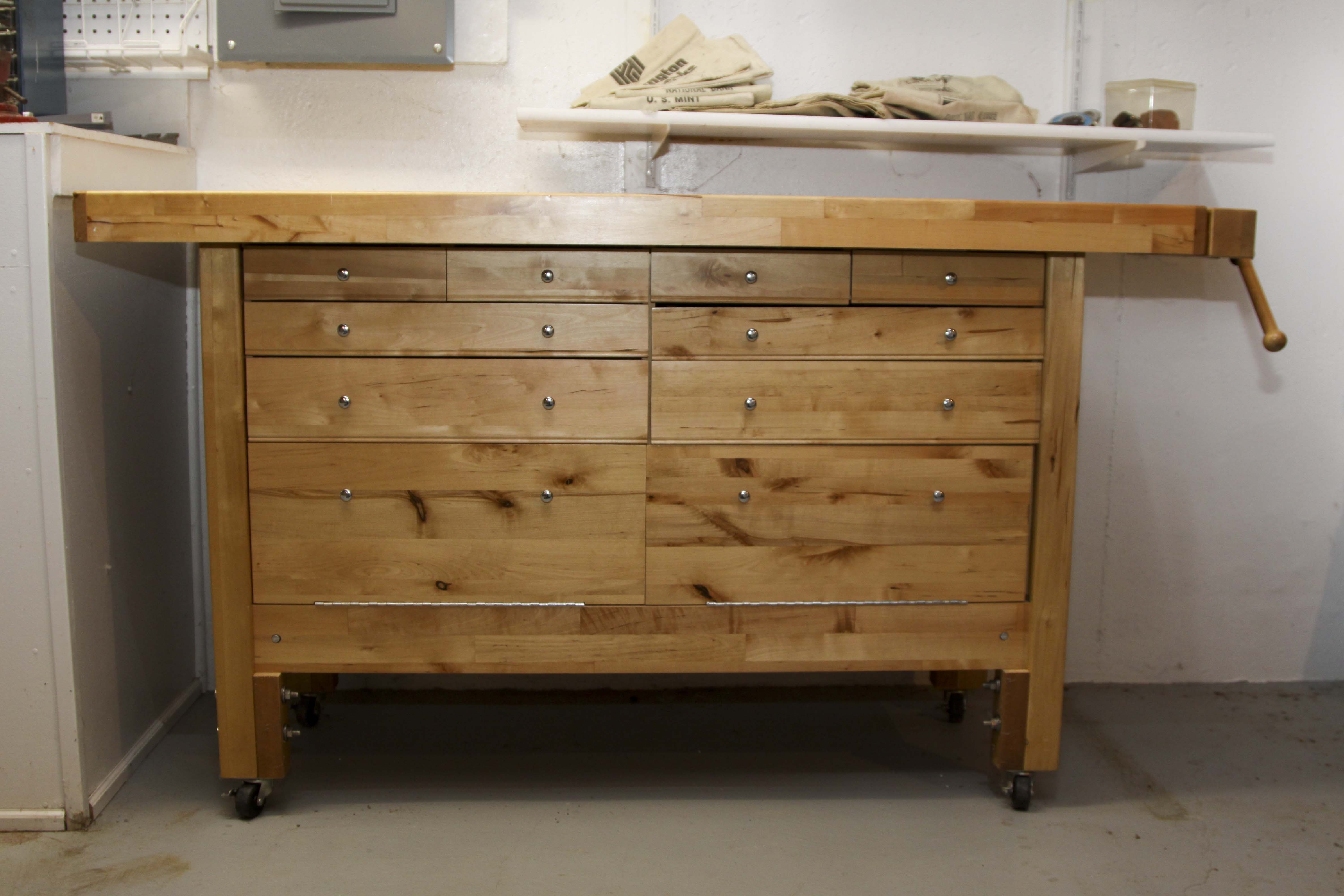 Contemporary Butcher Block Work Bench