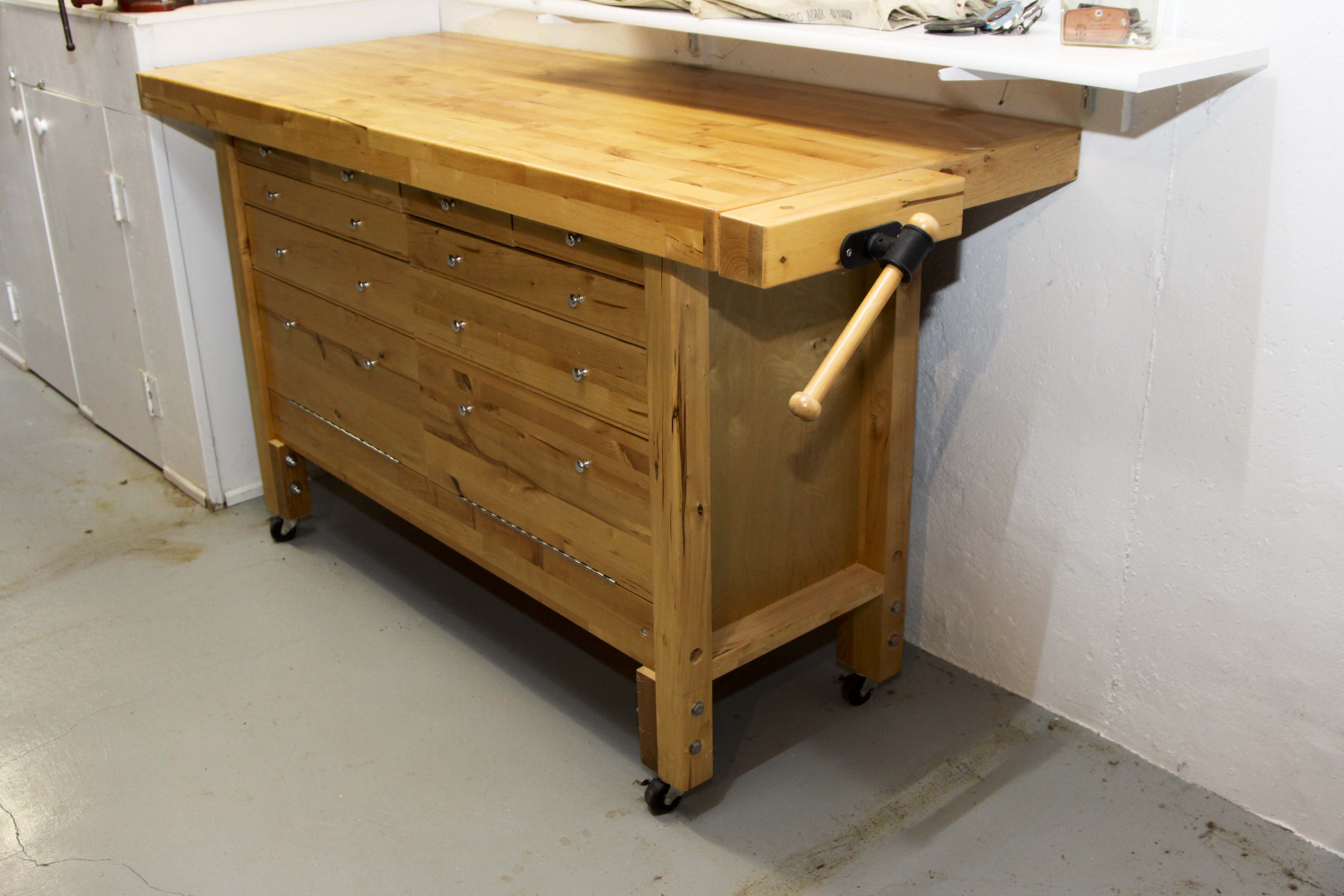 Contemporary Butcher Block Work Bench