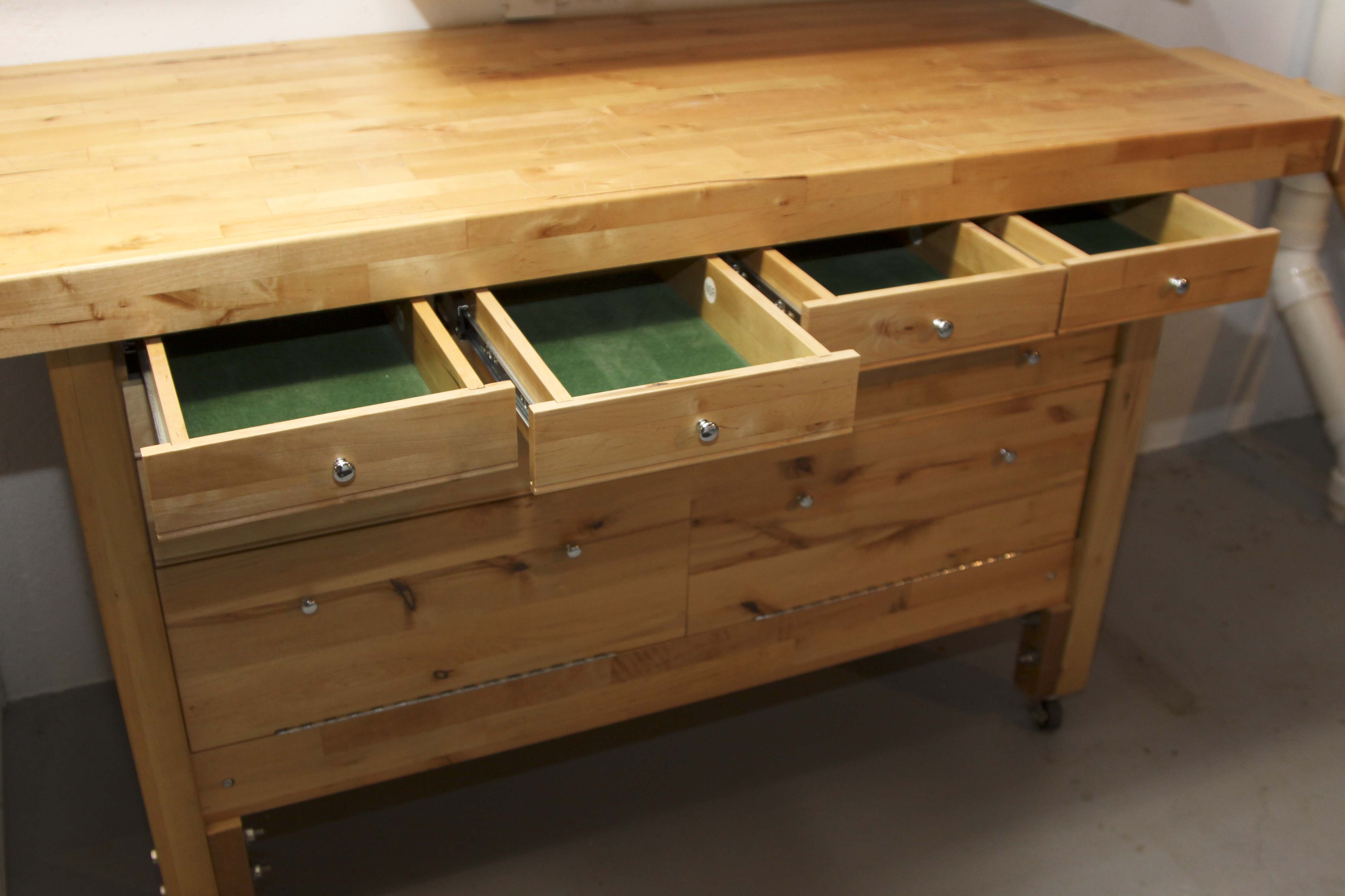 Contemporary Butcher Block Work Bench