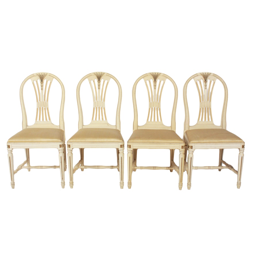 Four Swedish Gustavian Style Side Chairs