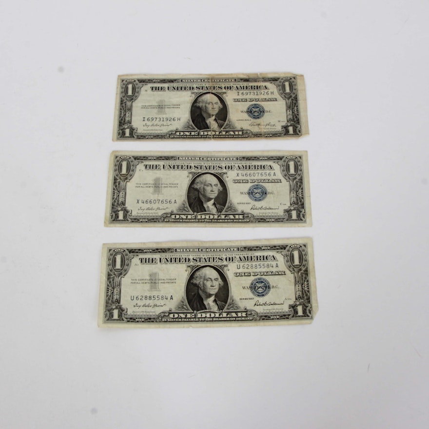 One Dollar 1957 and 1935 Silver Certificate
