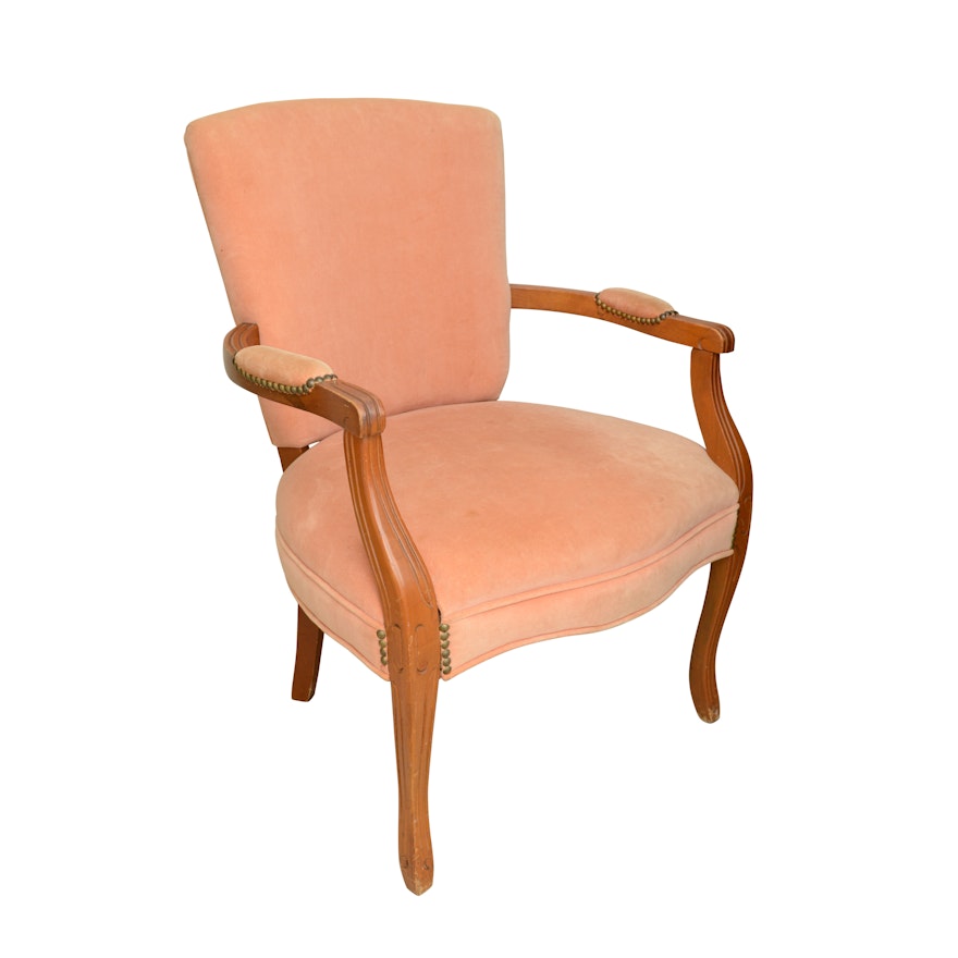 Mid-Century Upholstered Open Arm Chair