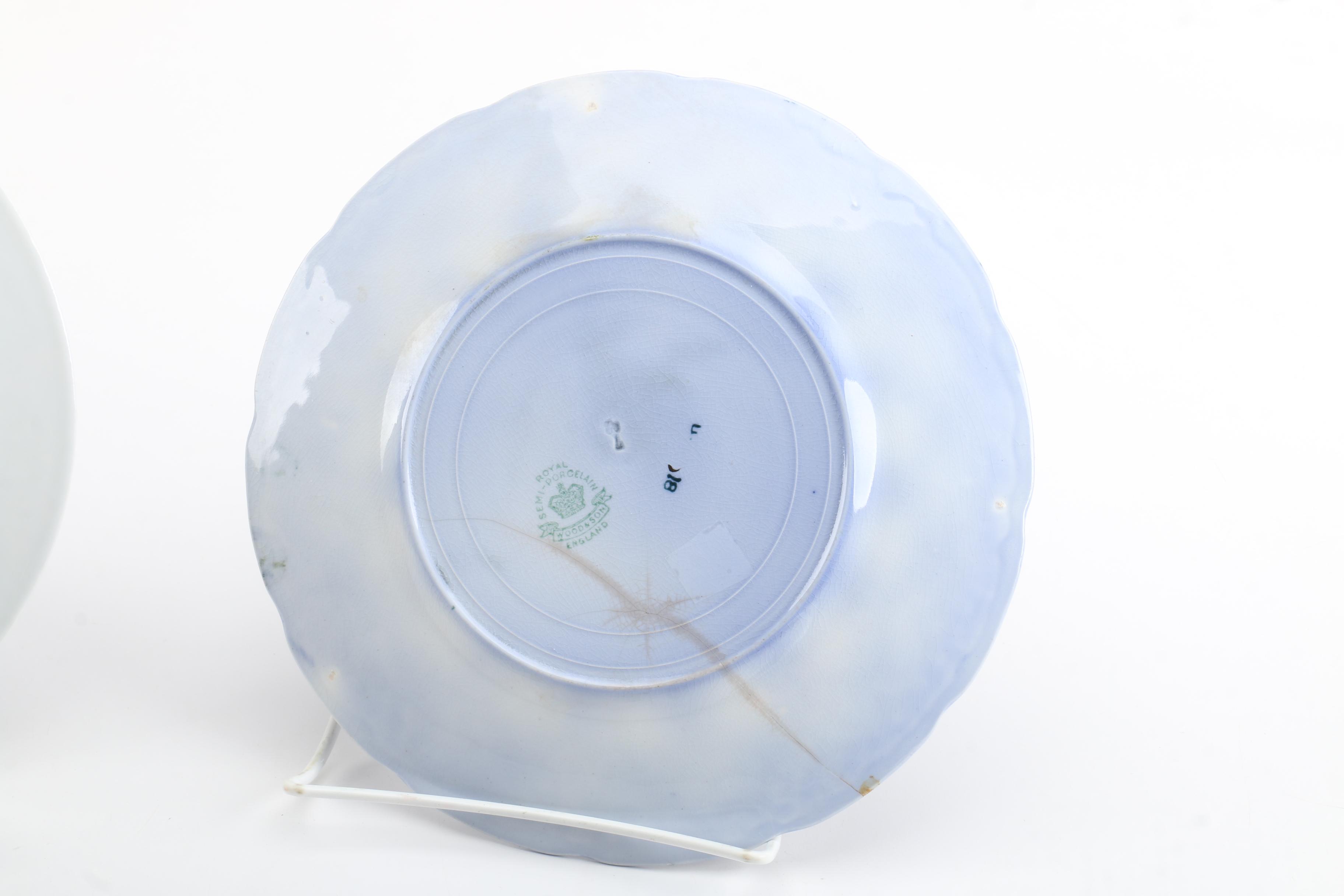 Antique Wood & Son Flow Blue Plate and Bing & Grondahl Bicentennial Plate