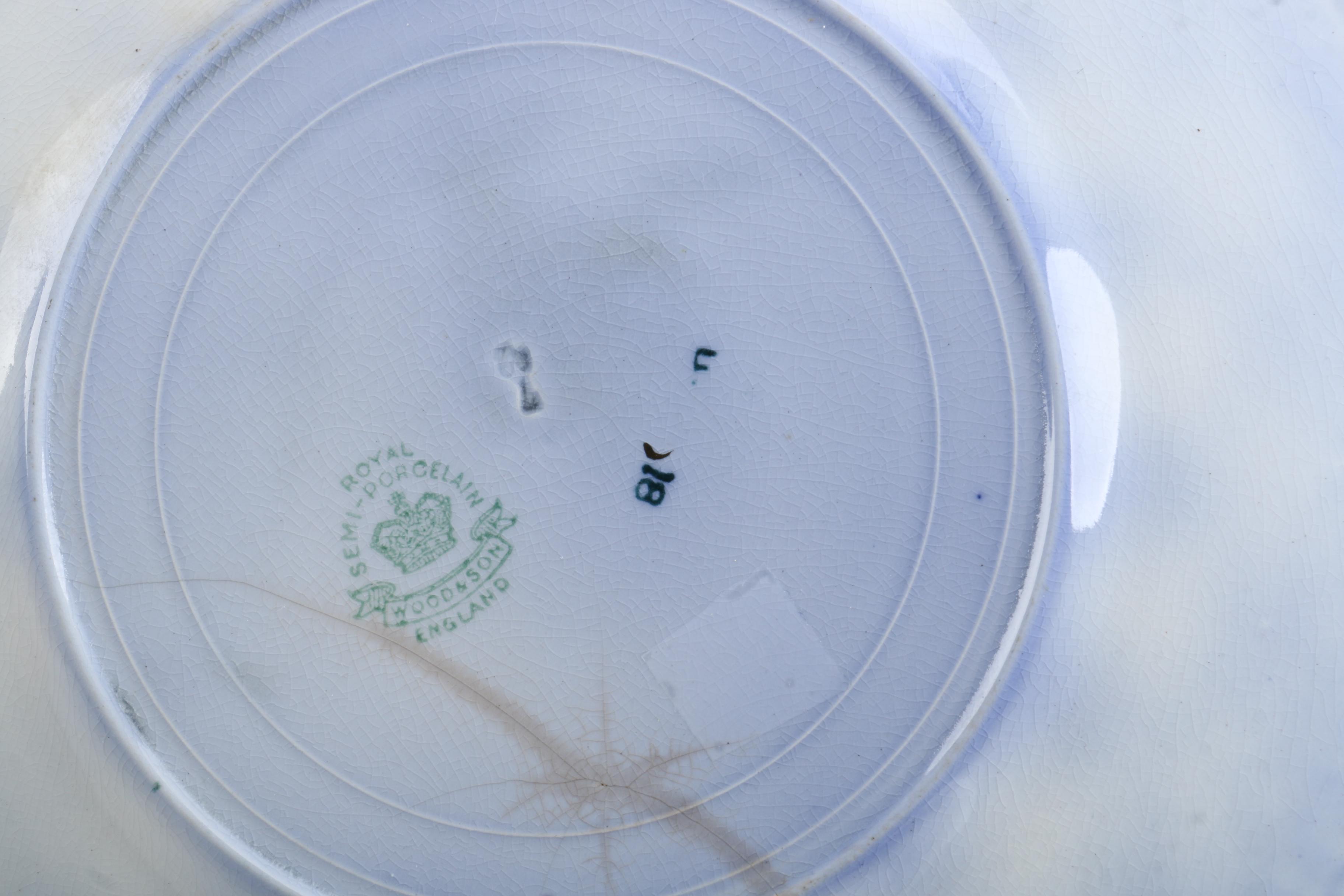 Antique Wood & Son Flow Blue Plate and Bing & Grondahl Bicentennial Plate