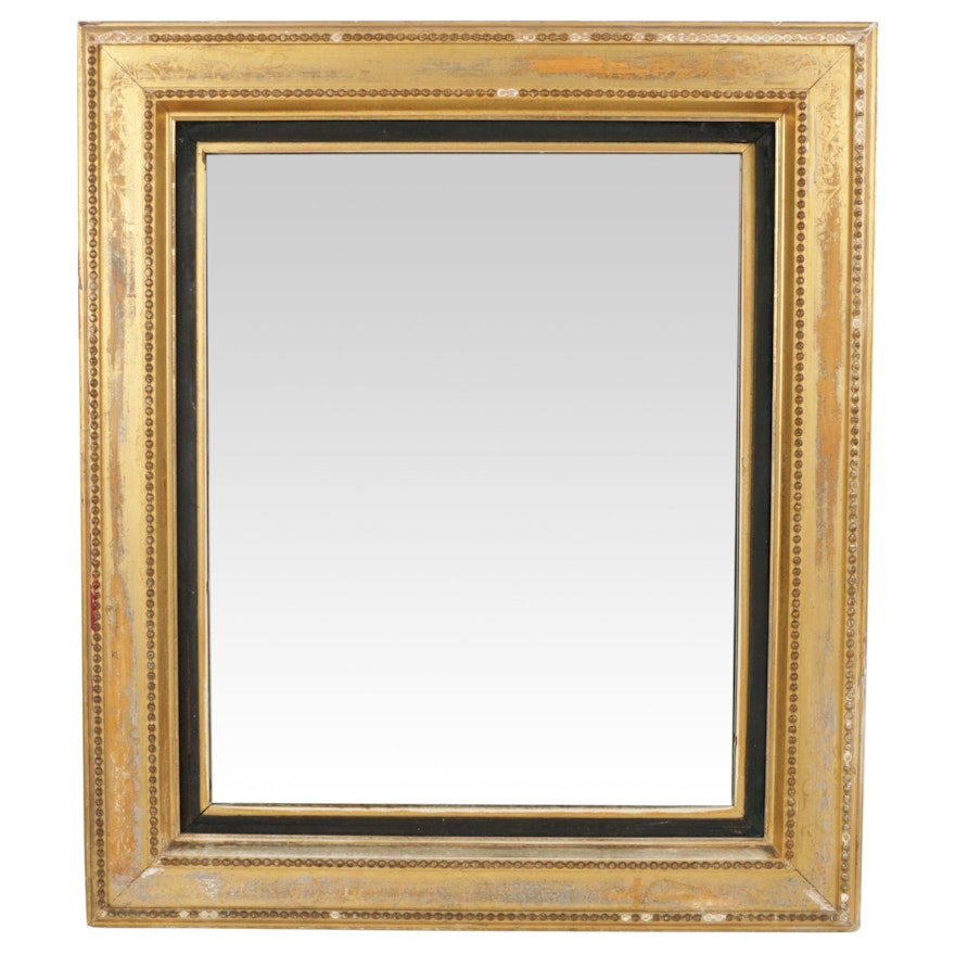 Large Mirror In Gold Tone Wood Frame