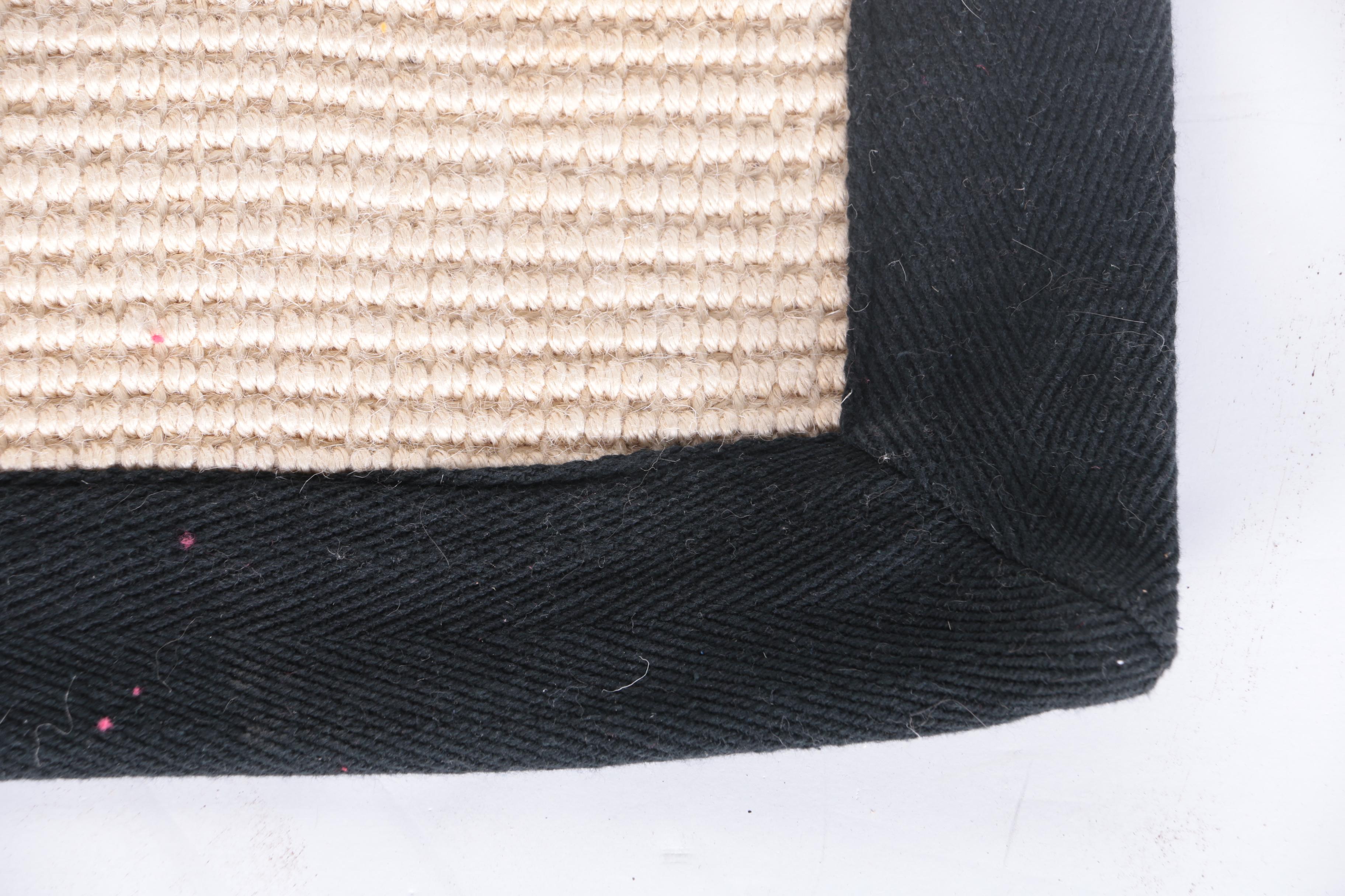 Woven Floor Mat with Black Binding
