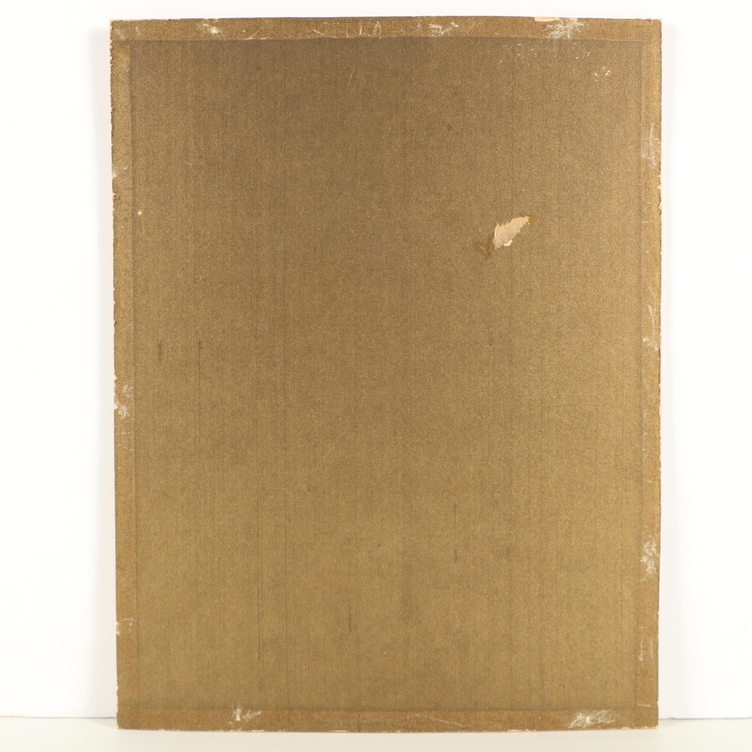 Hand-Colored Lithograph of Men Fighting Wolf