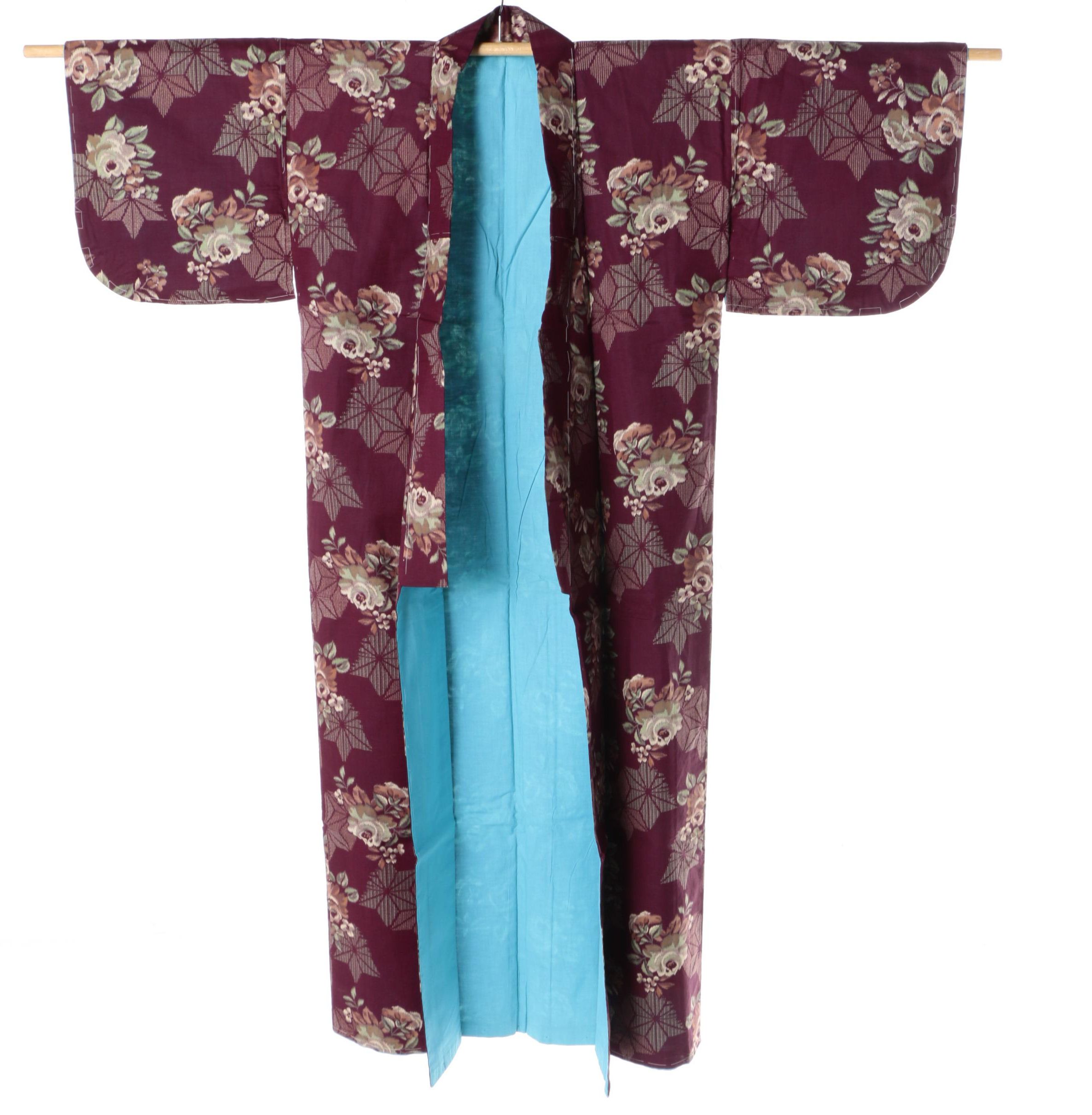 Circa 1910s Antique Japanese Cotton Kosode Kimono